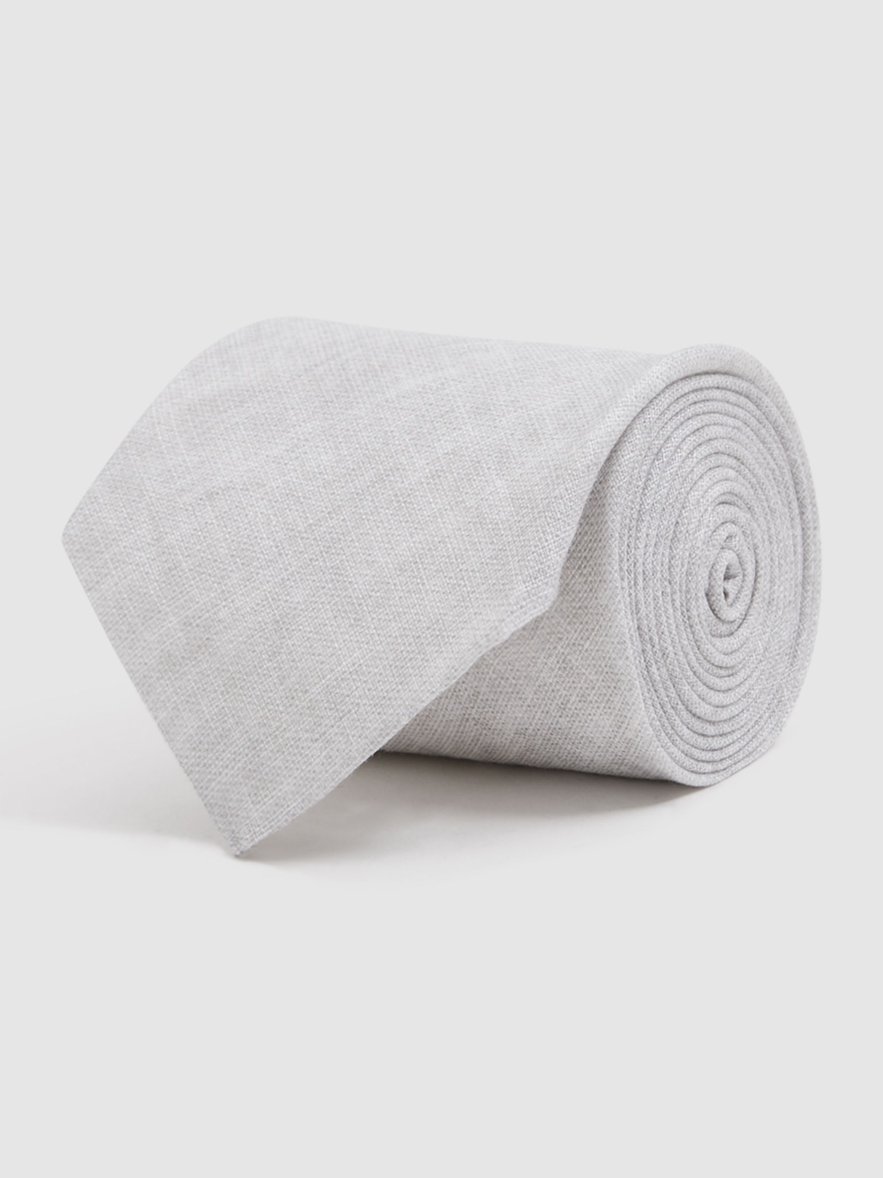 Linen Tie in Soft Ice - Image 2 of 5