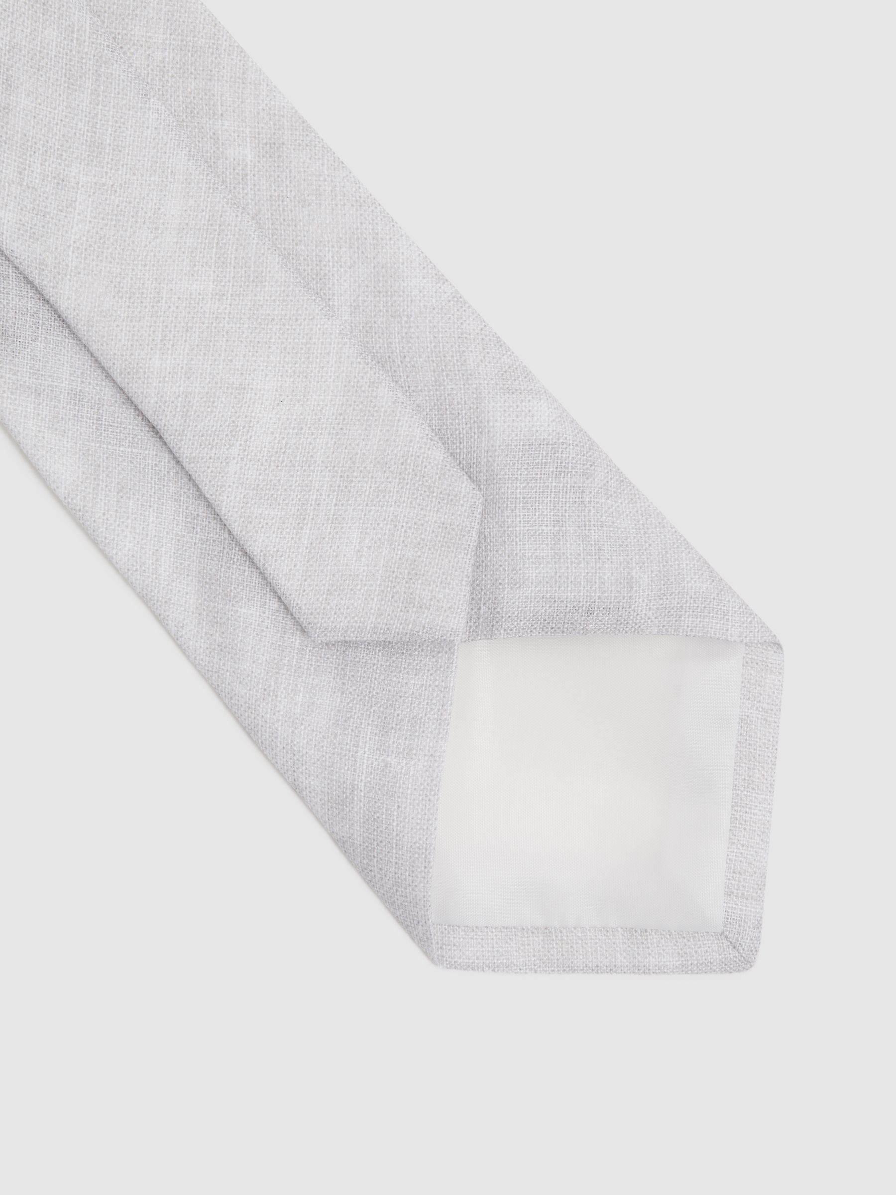 Linen Tie in Soft Ice - Image 3 of 5