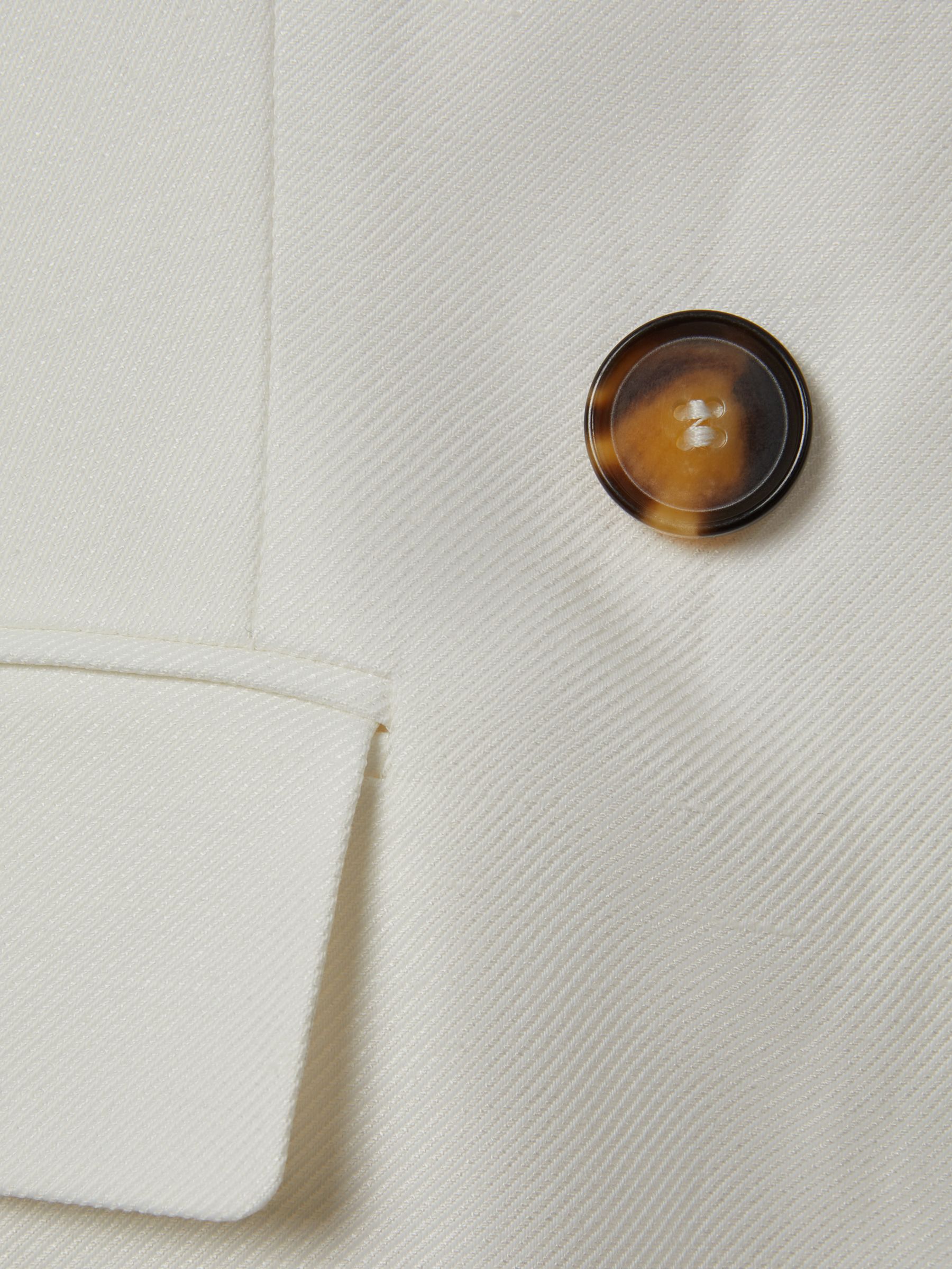Viscose Linen Double Breasted Suit Waistcoat in White - Image 6 of 6