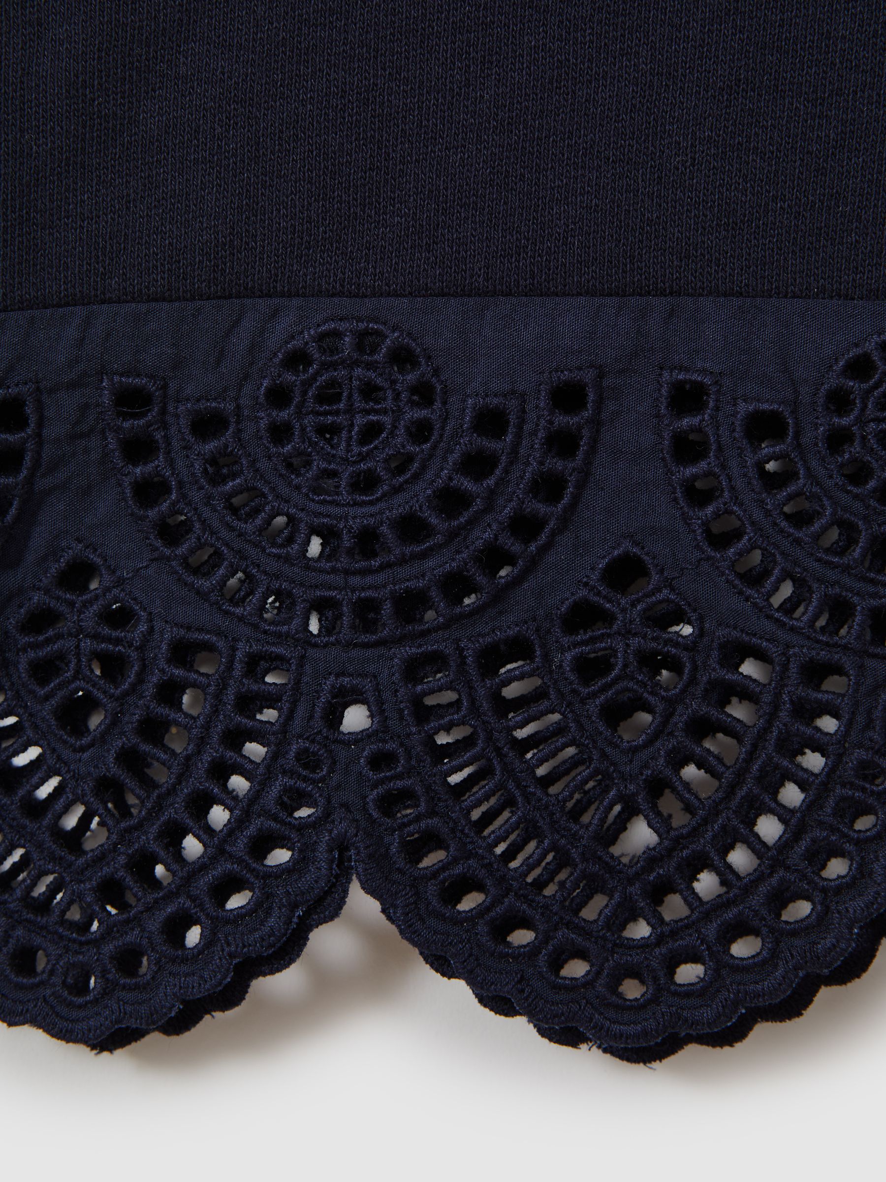 9-13 yrs Cotton Broderie Top Co-Ord in Navy - Image 6 of 6