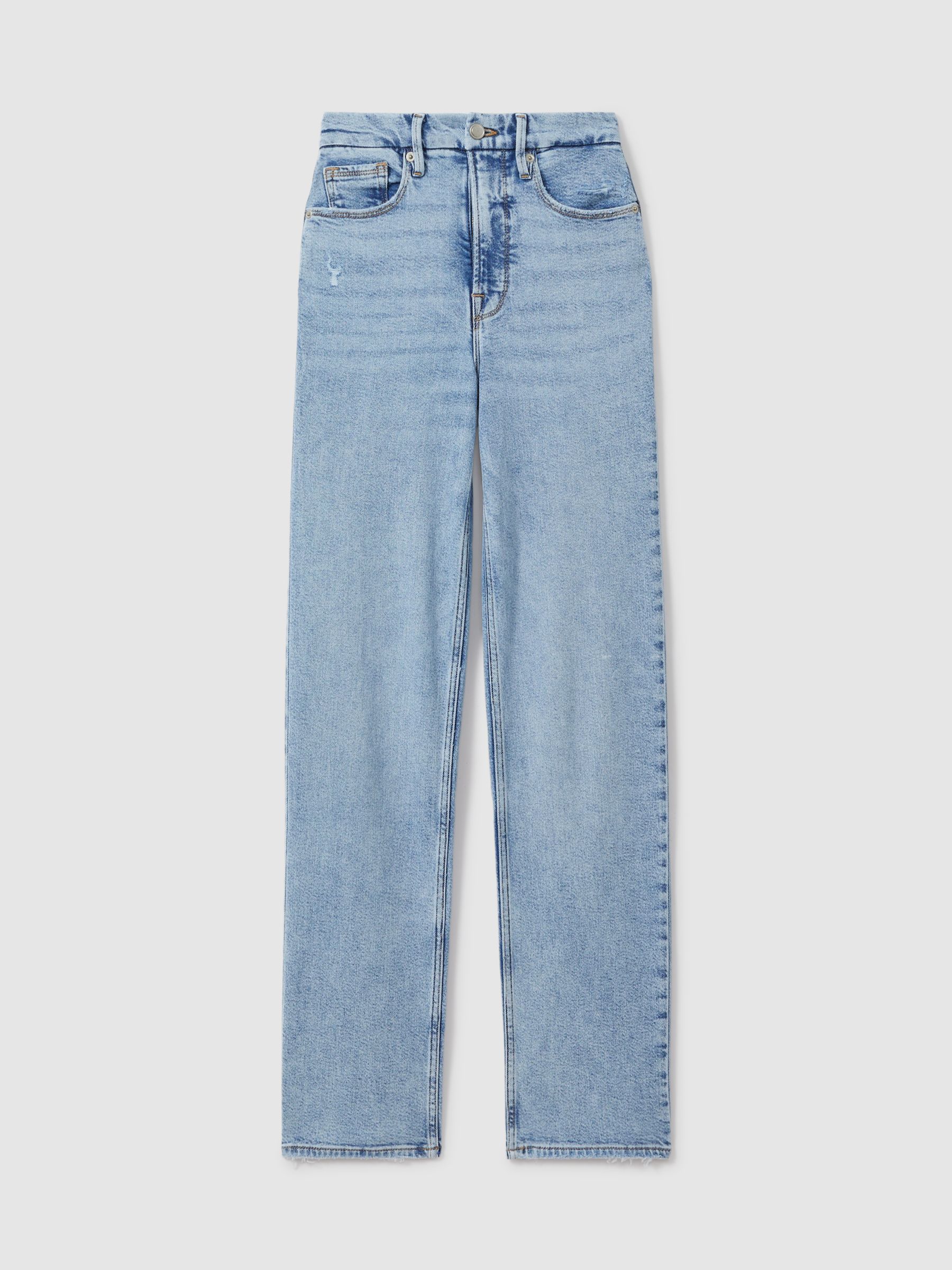 Good American Straight Leg Jeans in Indigo - Image 2 of 6