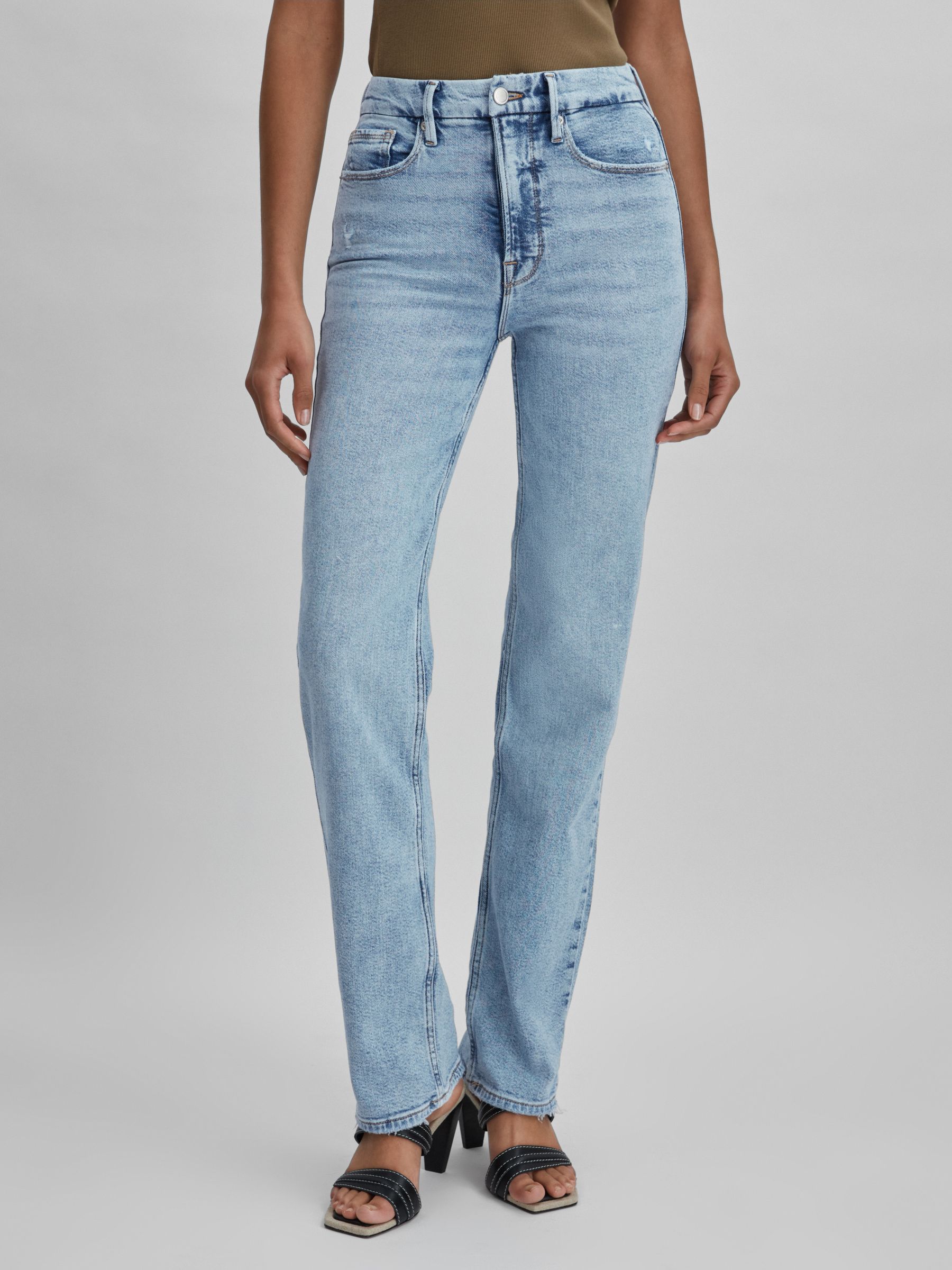 Good American Straight Leg Jeans in Indigo - Image 3 of 6