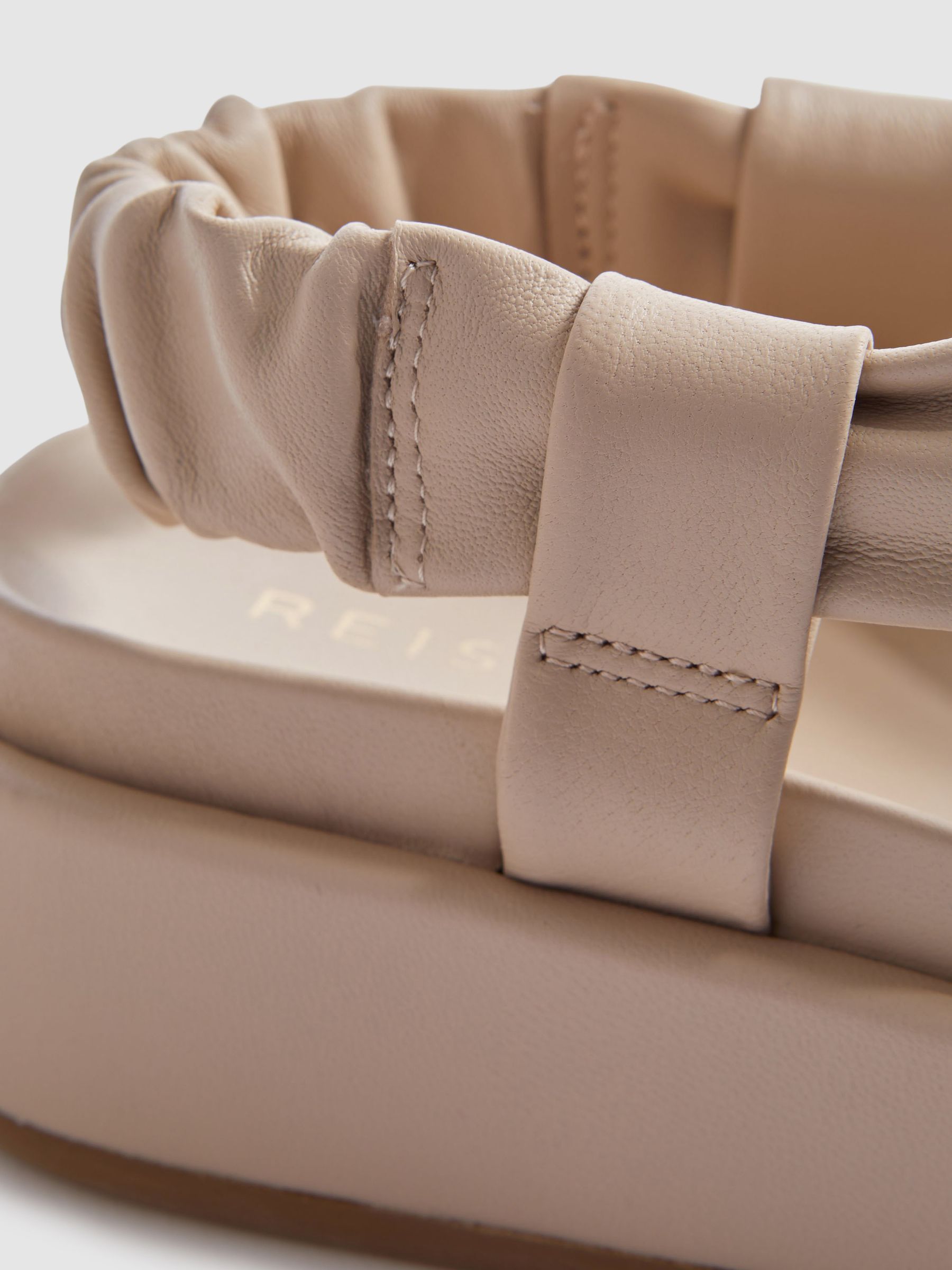 Chunky Platform Leather Sandals in Nude - Image 5 of 5