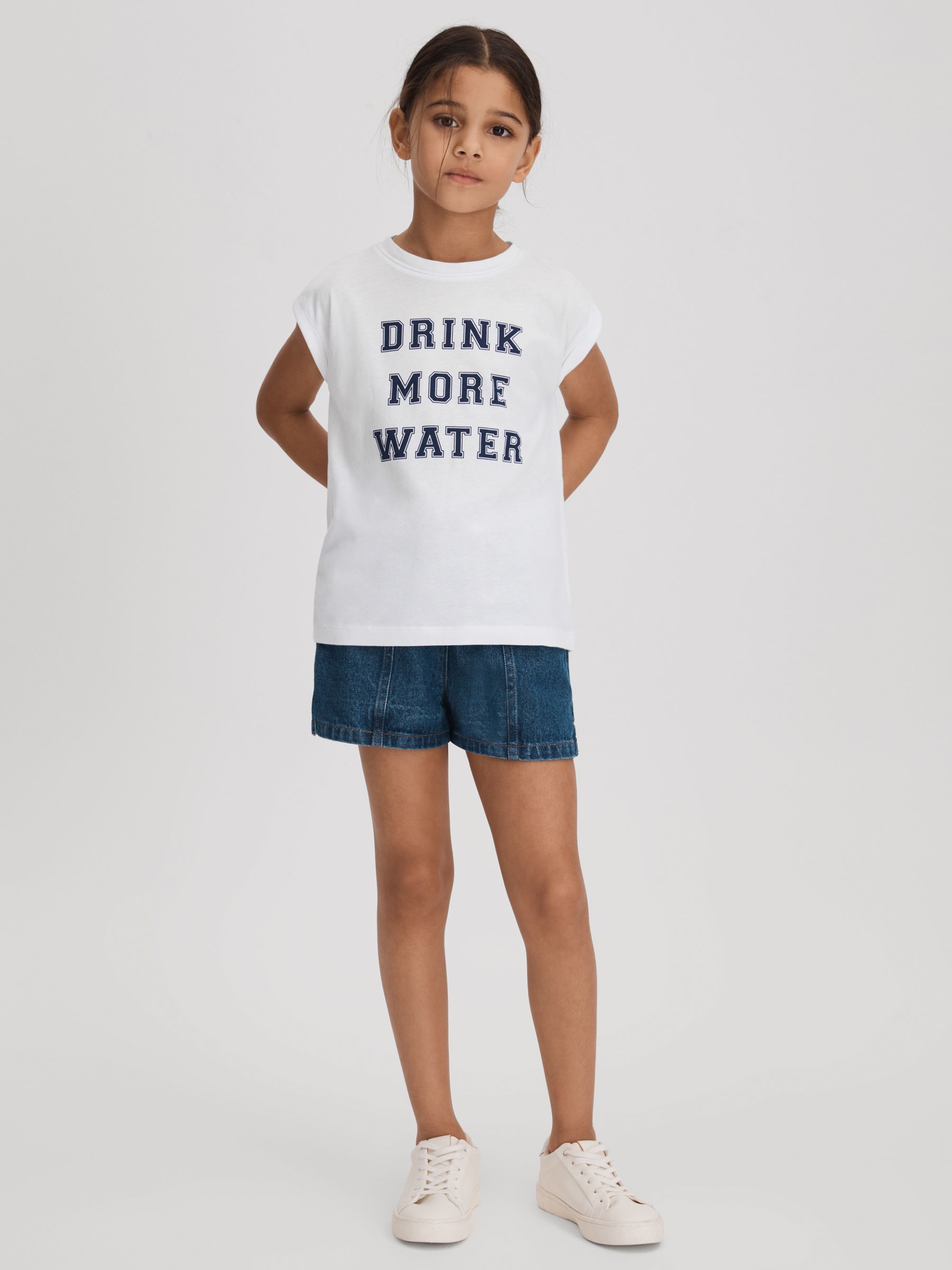 4-9 yrs Slogan Crew Neck T-Shirt in Ivory - Image 1 of 4
