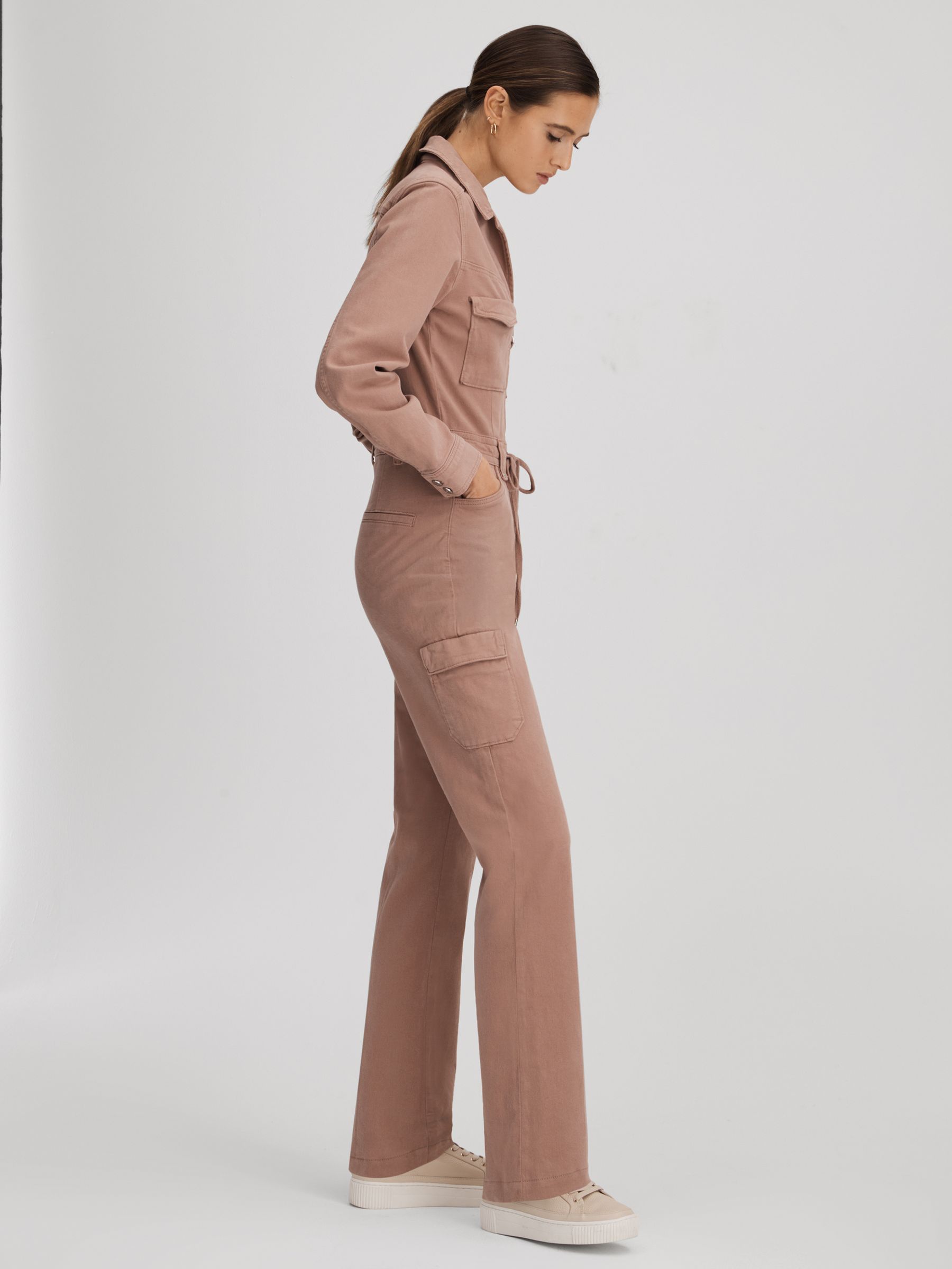 Denim Jumpsuit in Mauve - image 5