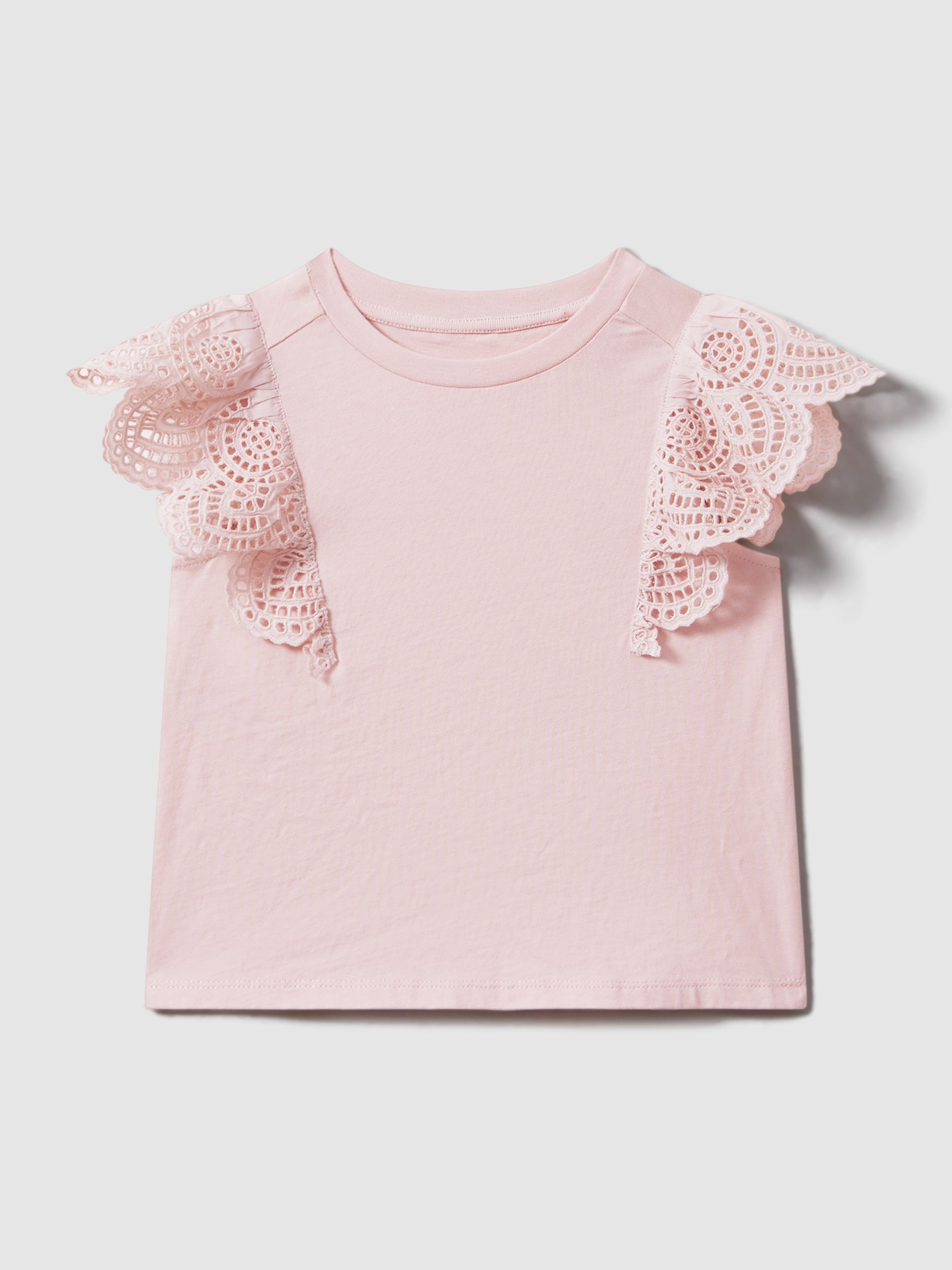 9-13 yrs Cotton Broderie Top in Pink - Image 2 of 4