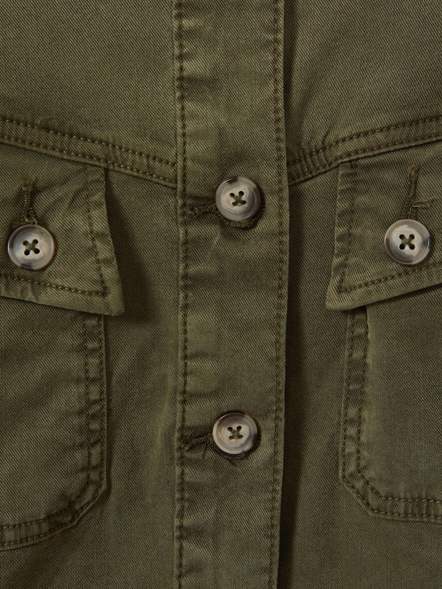 Paige Cropped Denim Jacket in Military Green - Image 5 of 5