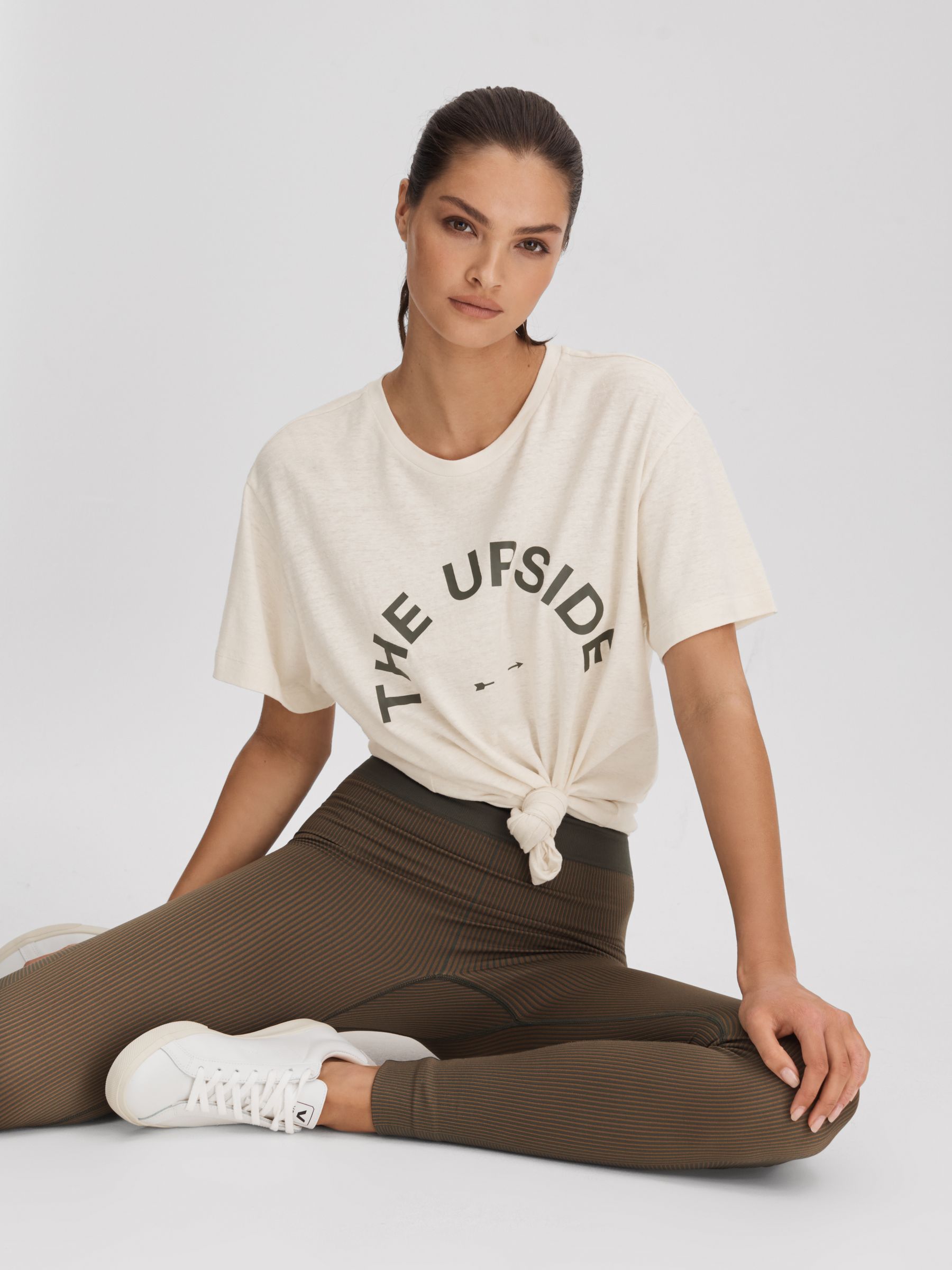 Logo Tee Natural The Upside Marled Crew-Neck T-Shirt - Image 1 of 5