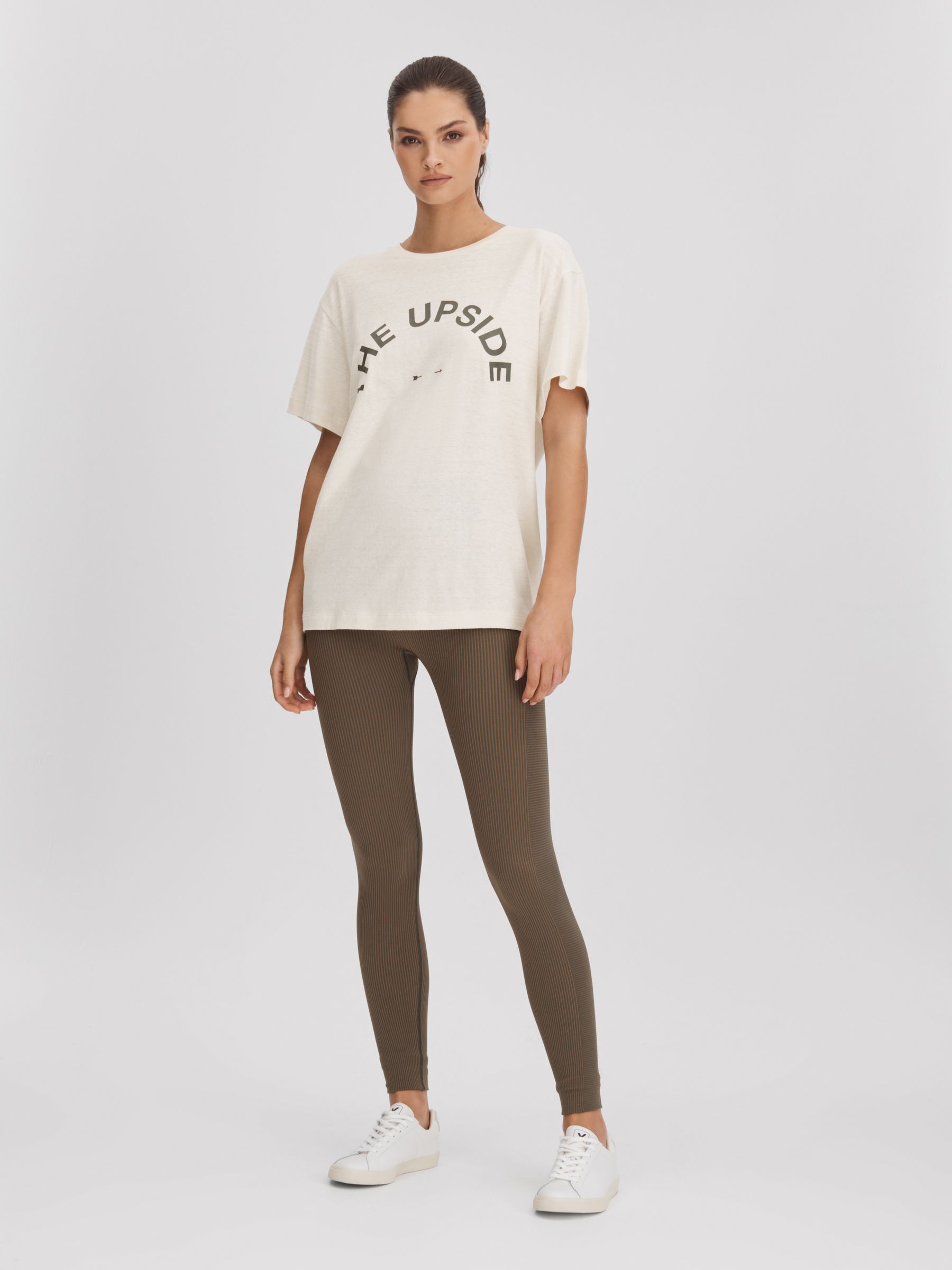 Logo Tee Natural The Upside Marled Crew-Neck T-Shirt - Image 3 of 5