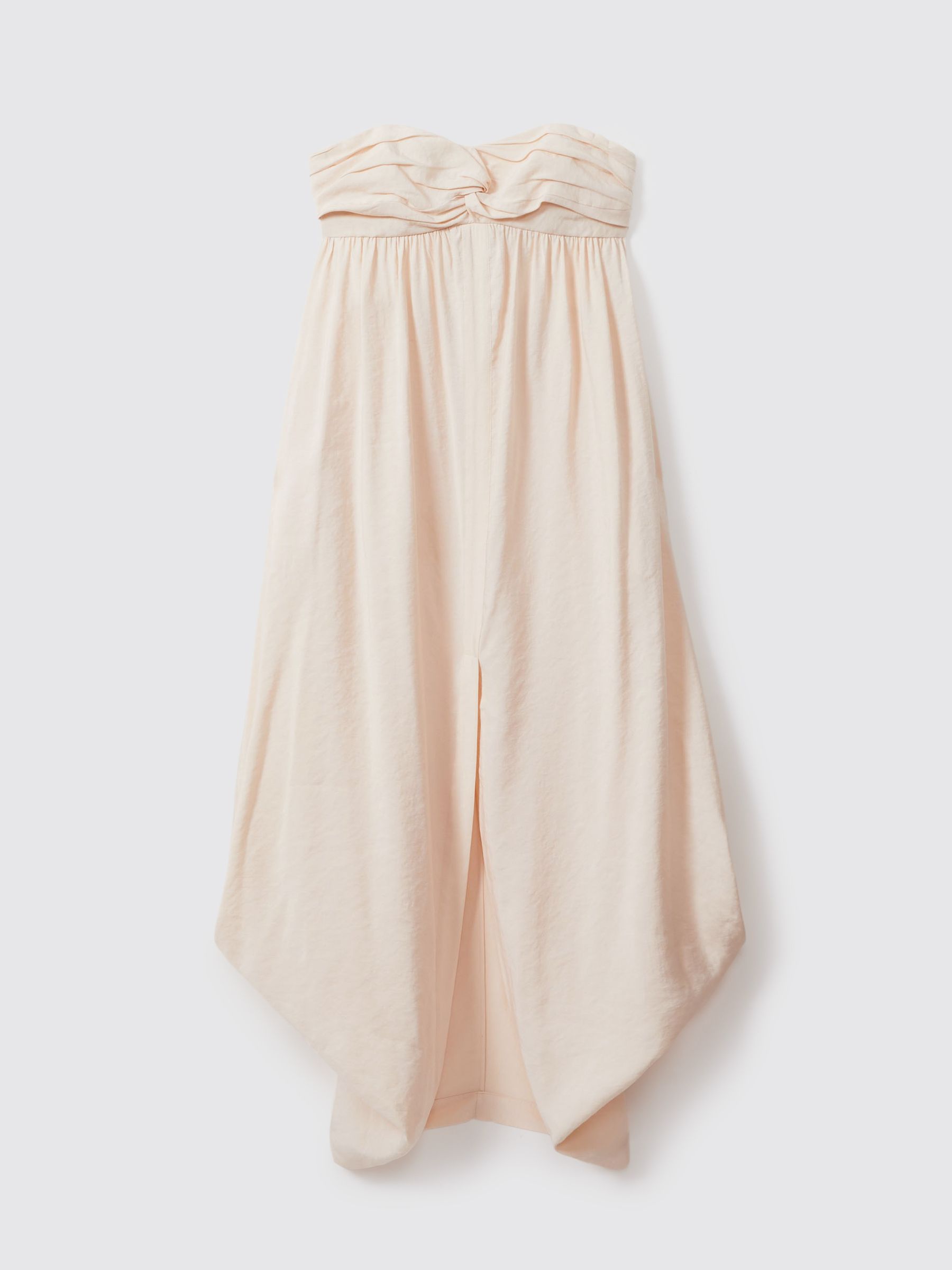 Bustier Bubble Hem Parachute Midi Dress in Neutral - Image 2 of 6