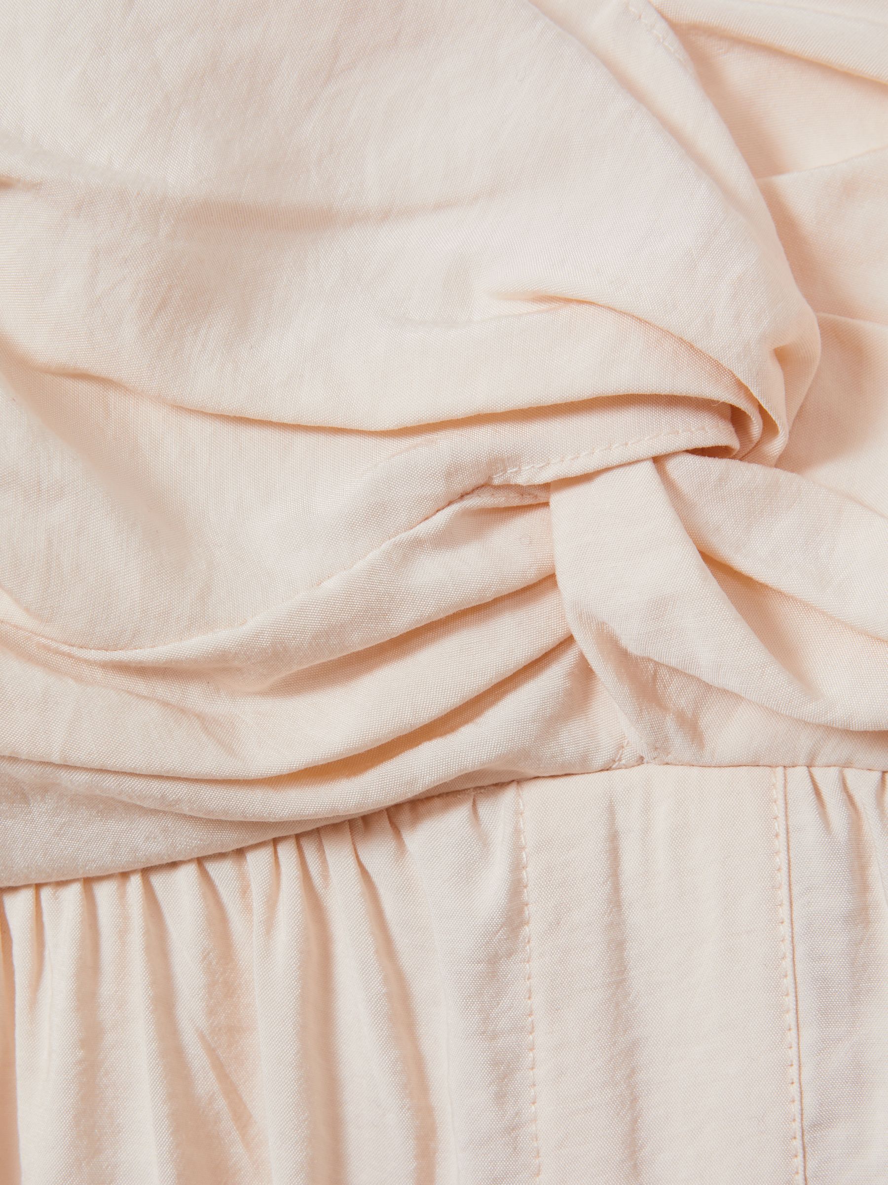 Bustier Bubble Hem Parachute Midi Dress in Neutral - Image 6 of 6
