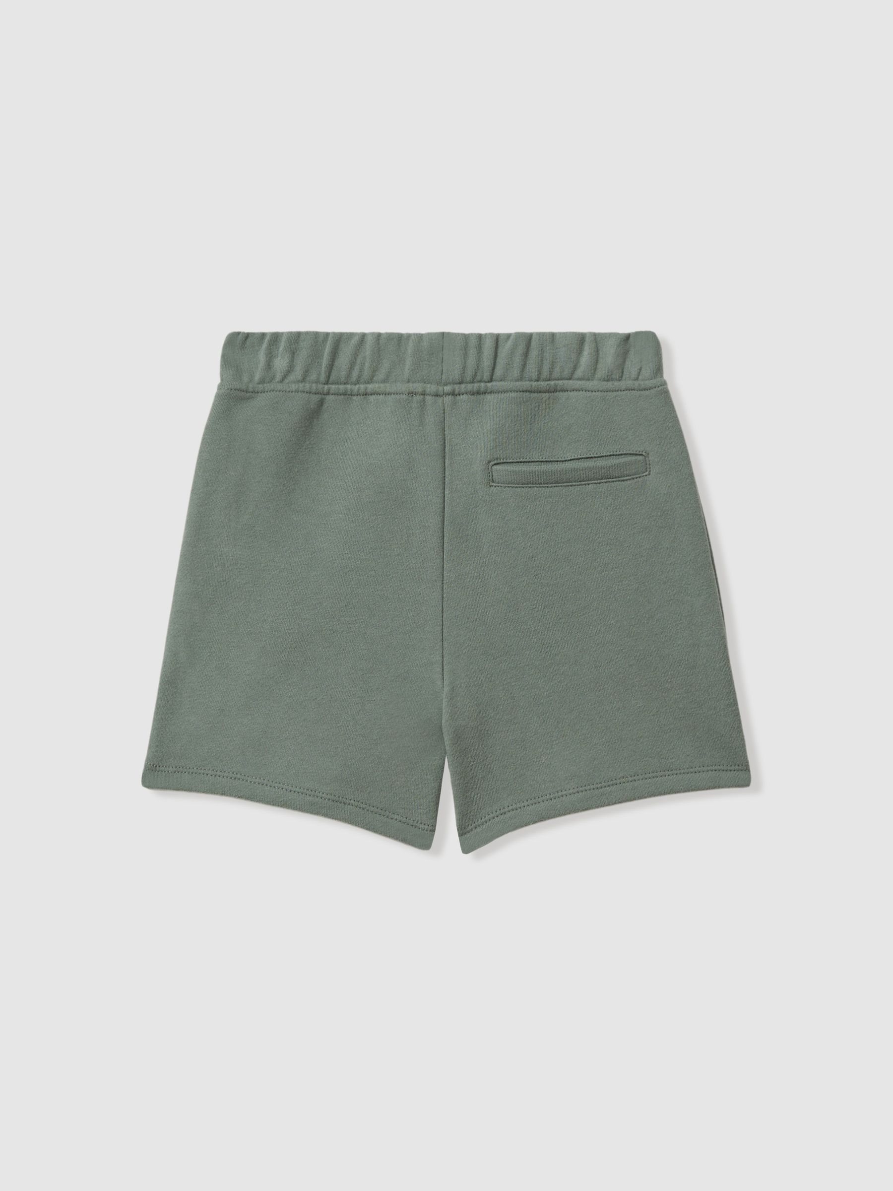 13-14 yrs Cotton Motif Sweat Shorts in Dark Sage - Image 2 of 3