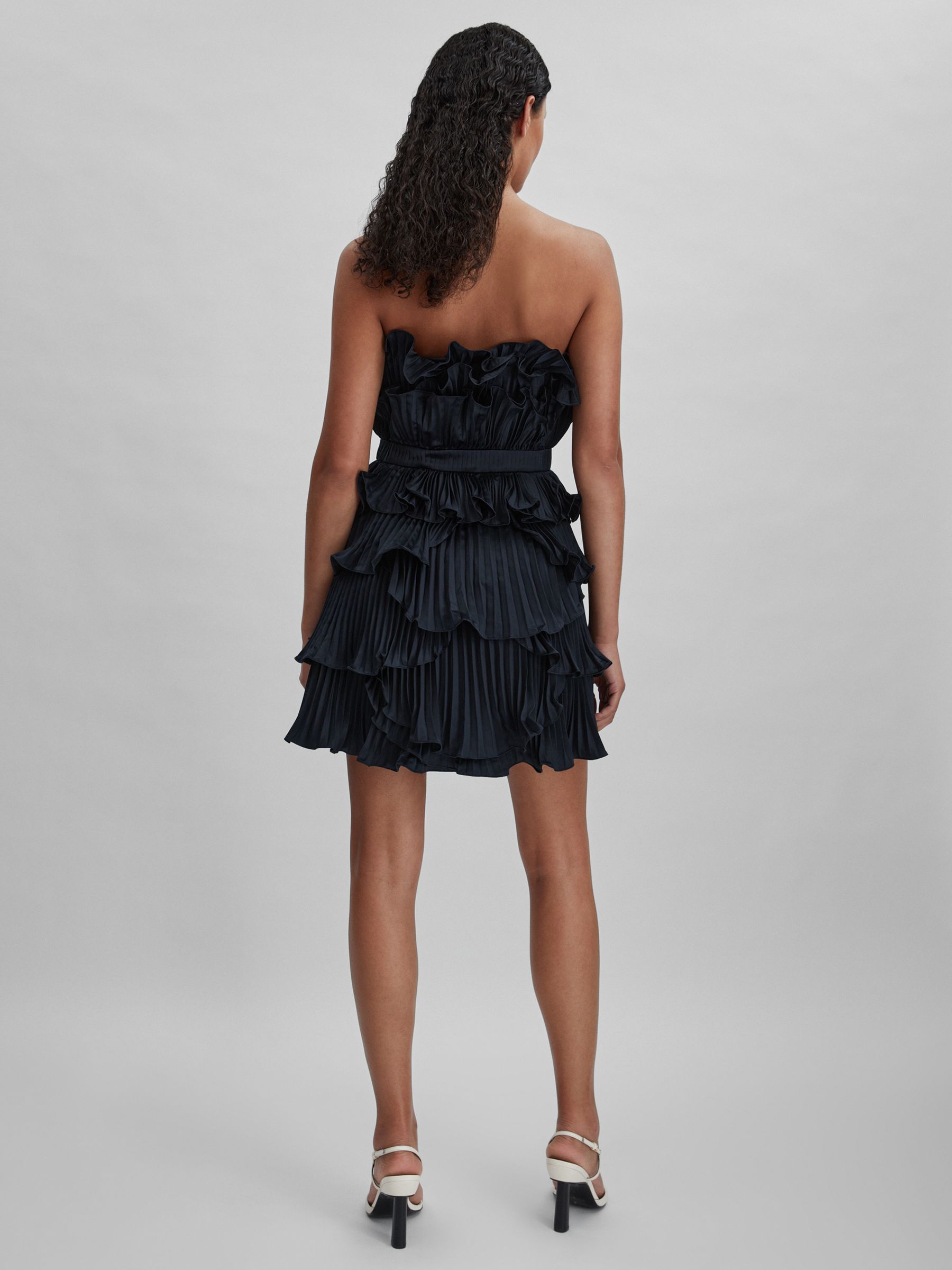 Amur Strapless Ruffle Mini Dress in Navy - Image 5 of 6