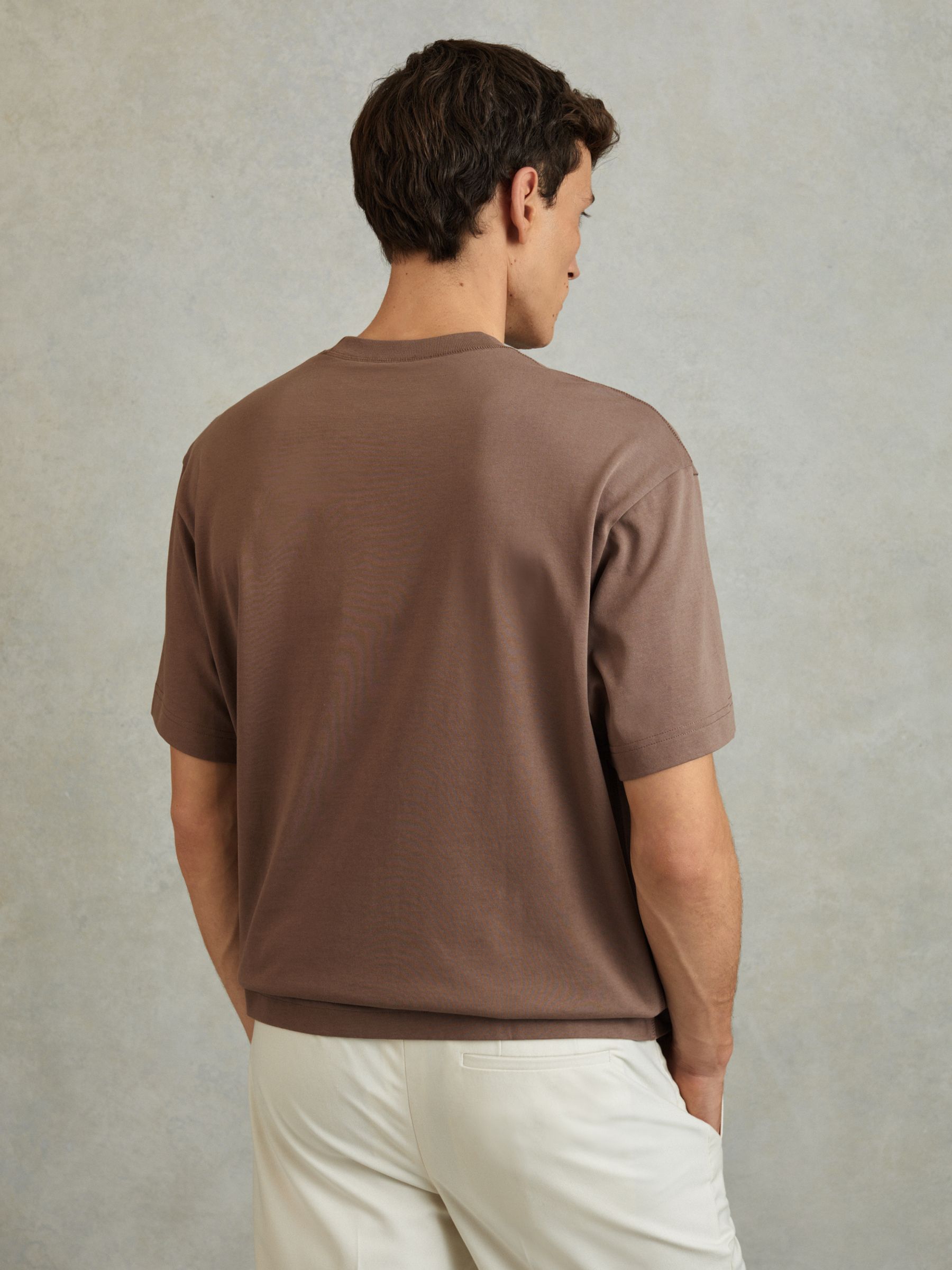 Oversized Garment Dye T-Shirt in Deep Taupe - Image 4 of 5