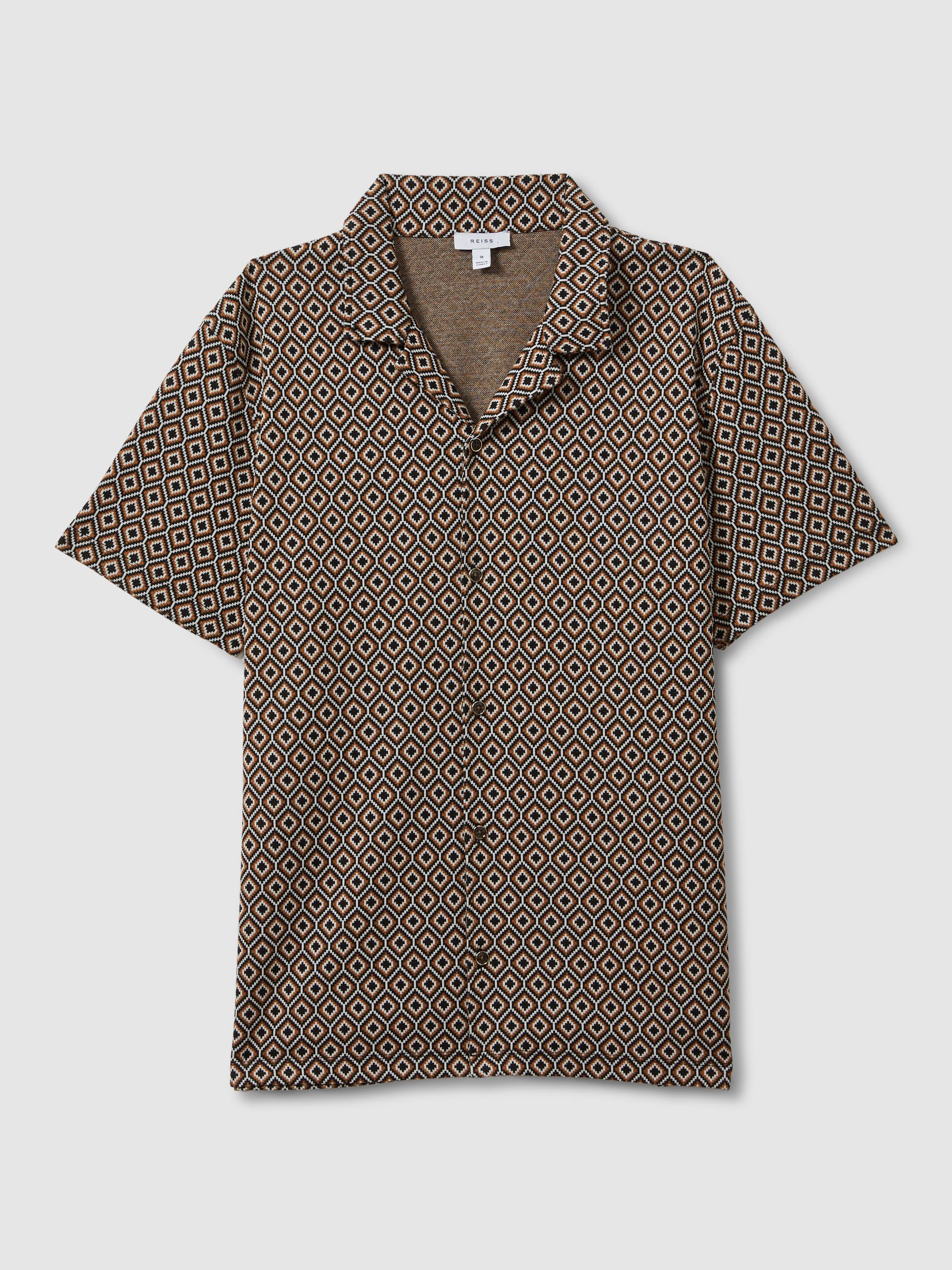 Jacquard Cuban Collar Shirt in Multi - Image 2 of 6