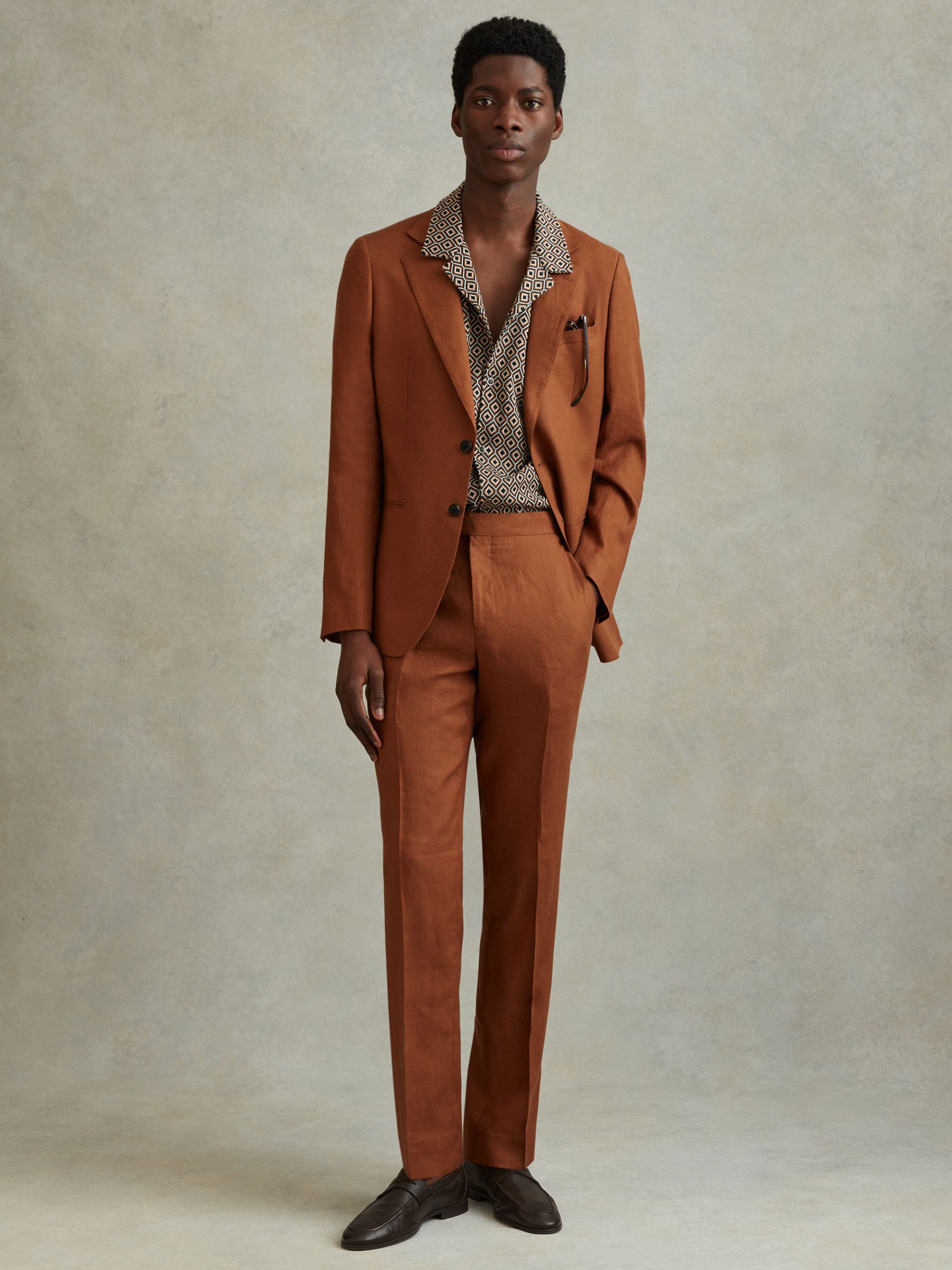 Jacquard Cuban Collar Shirt in Multi - Image 3 of 6