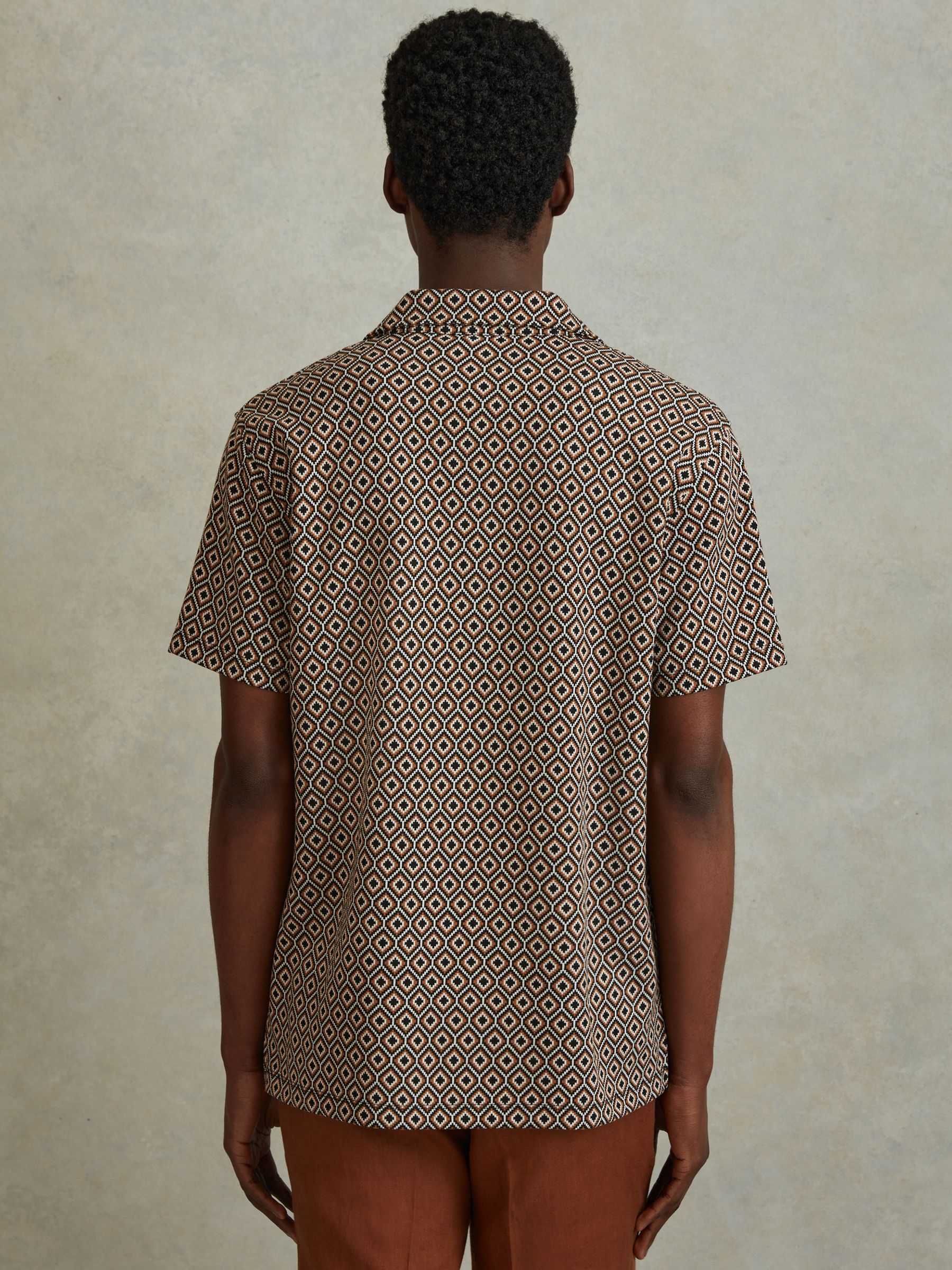 Jacquard Cuban Collar Shirt in Multi - Image 5 of 6