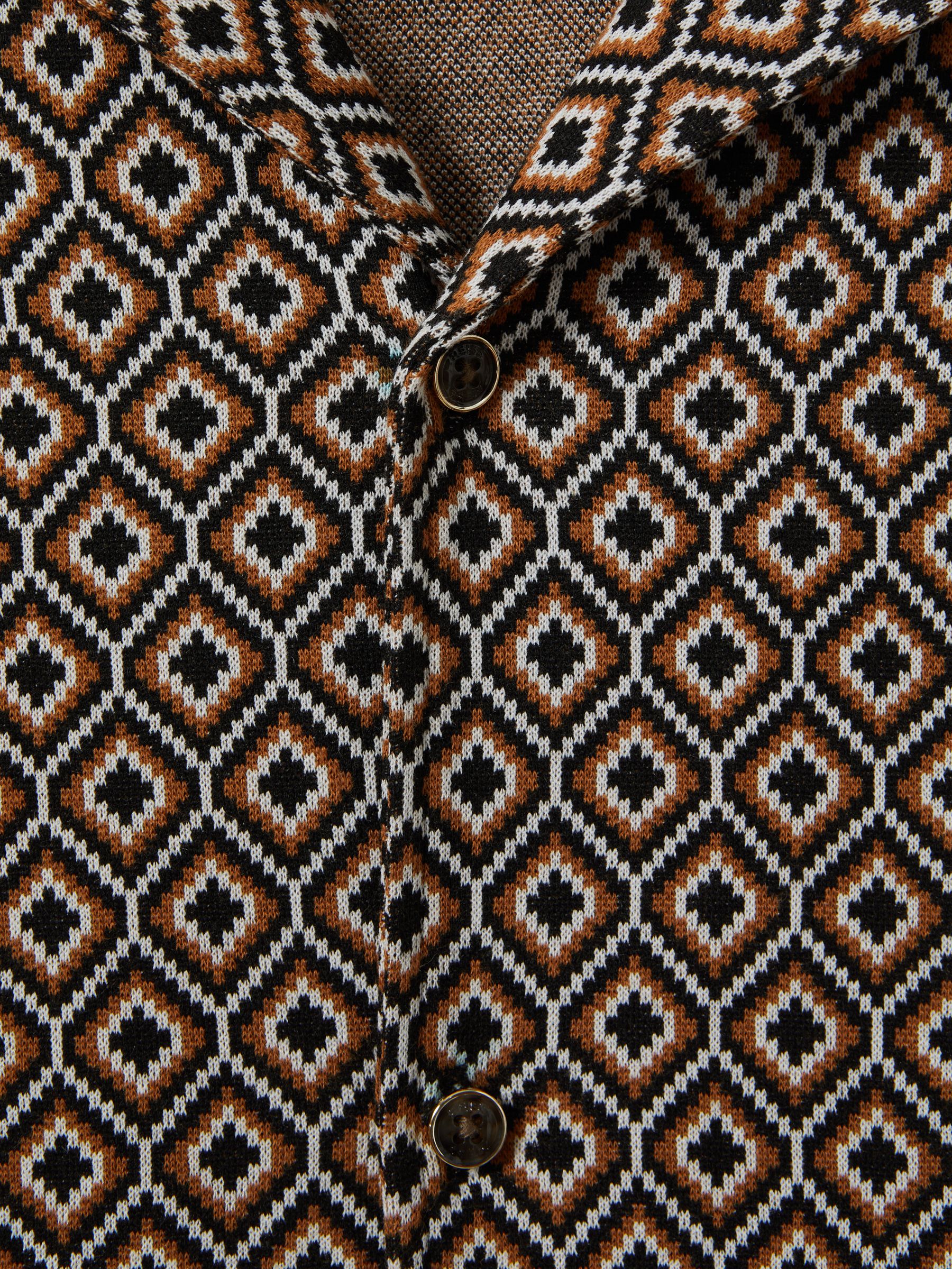 Jacquard Cuban Collar Shirt in Multi - Image 6 of 6