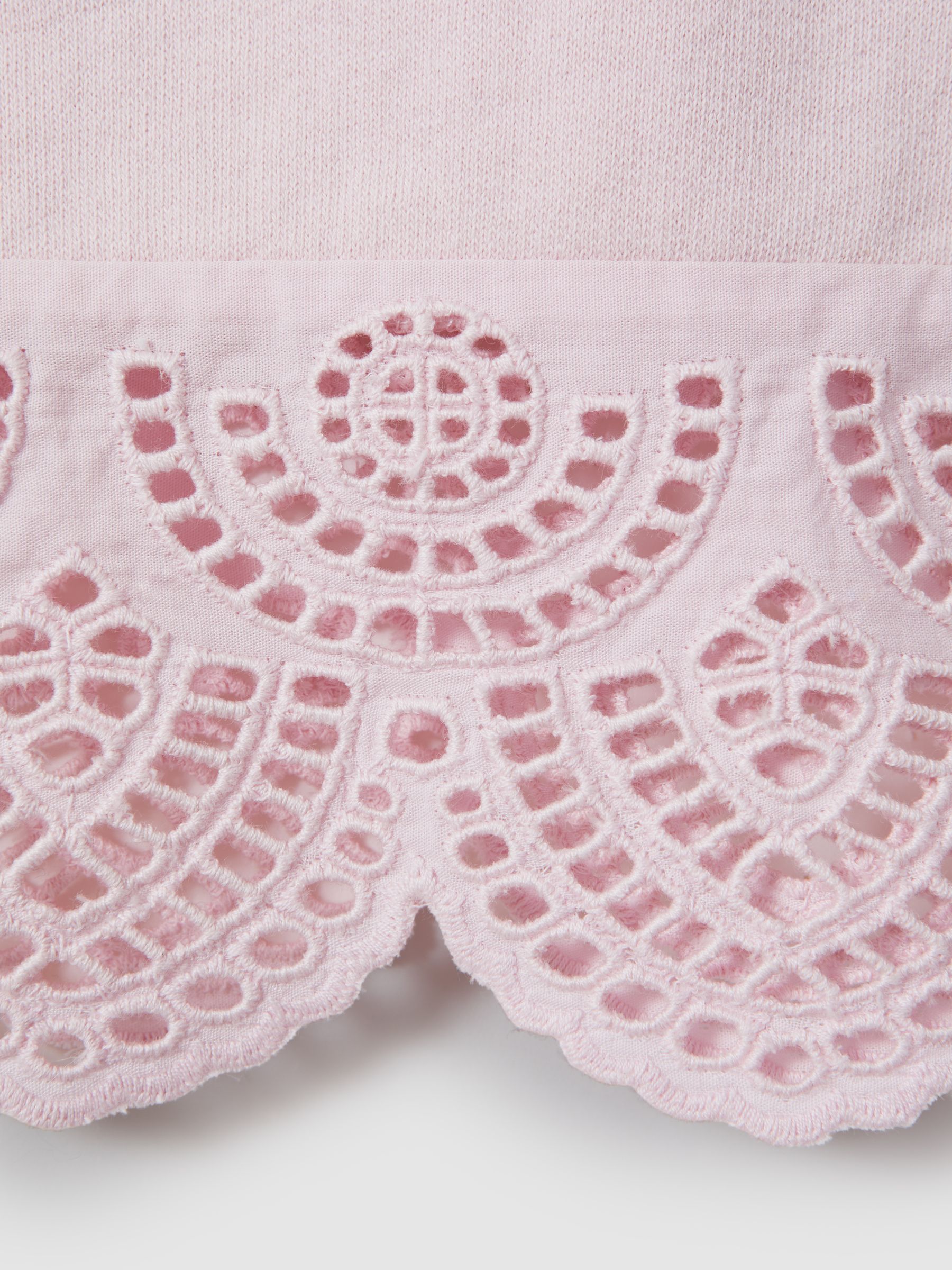 9-13 yrs Cotton Broderie Top Co-Ord in Pink - Image 3 of 4