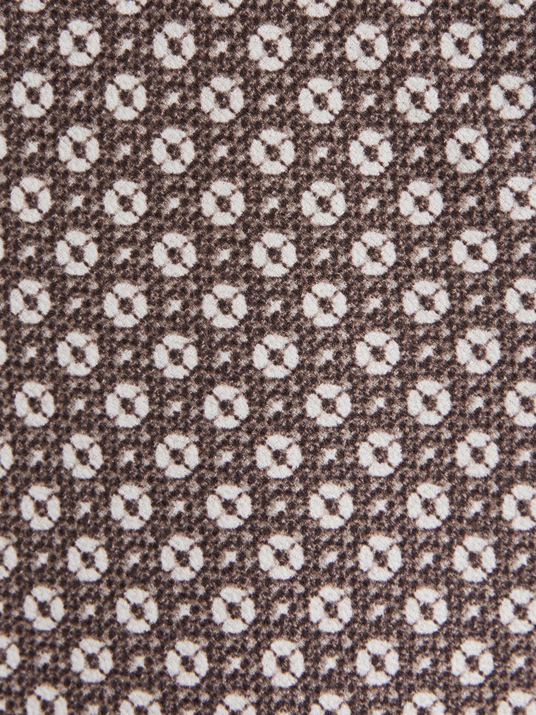 Silk Medallion Print Tie in Brown Melange - Image 5 of 5