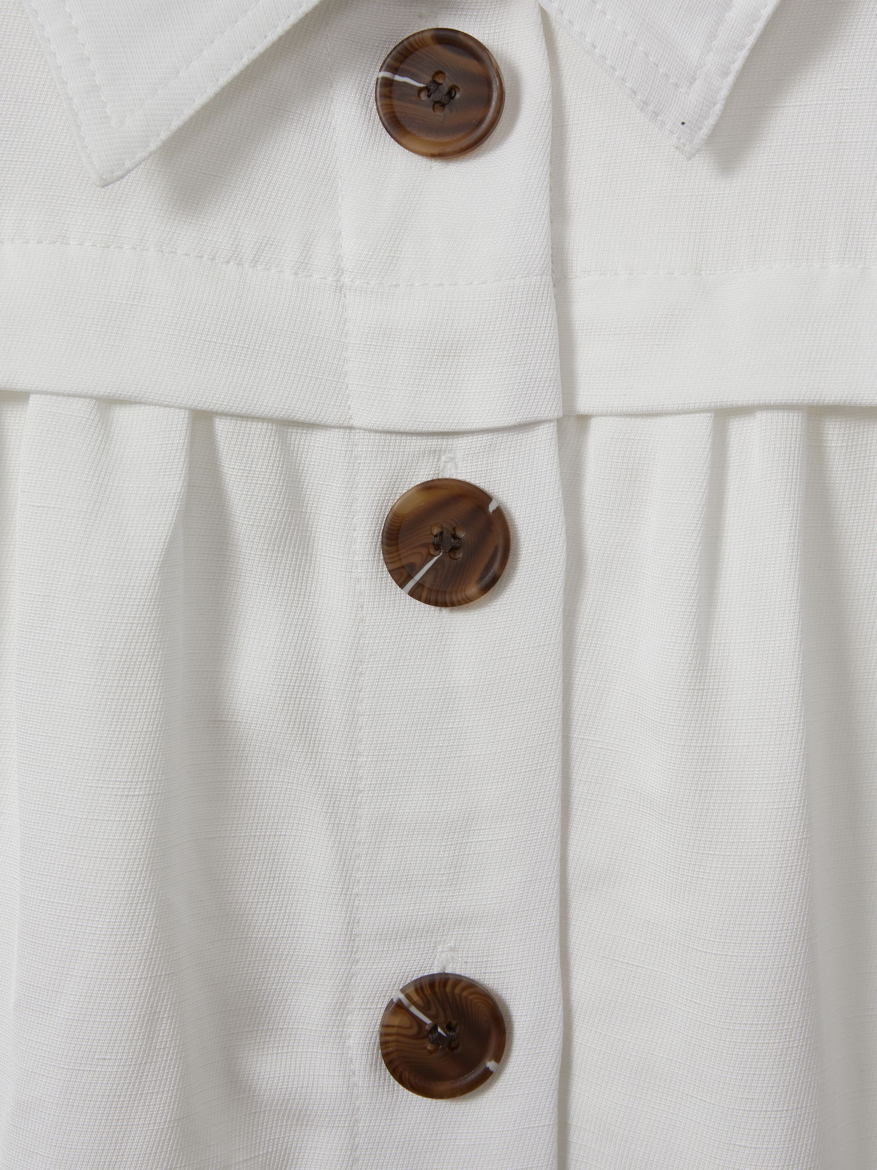 Petite Viscose-Linen Belted Midi Dress in White - Image 6 of 7