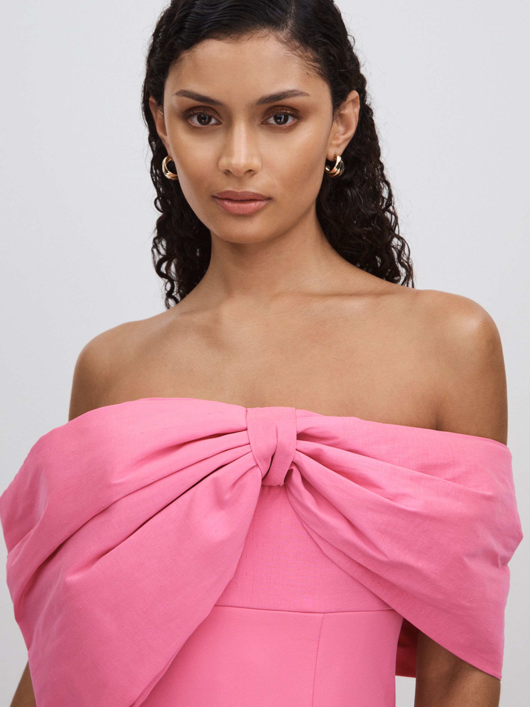 Rachel Gilbert Bow Mini Dress in Pink - Image 3 of 5