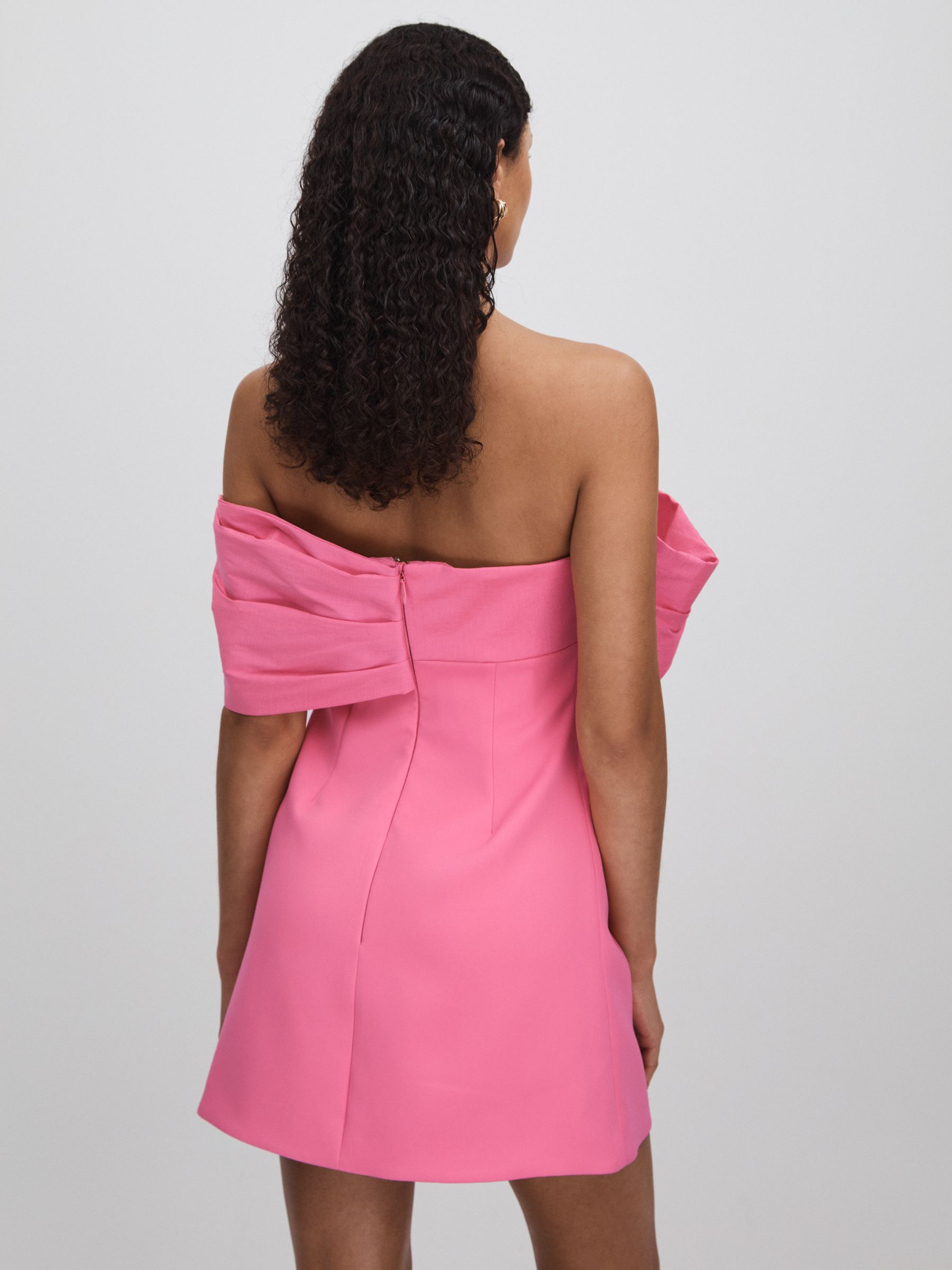 Rachel Gilbert Bow Mini Dress in Pink - Image 4 of 5