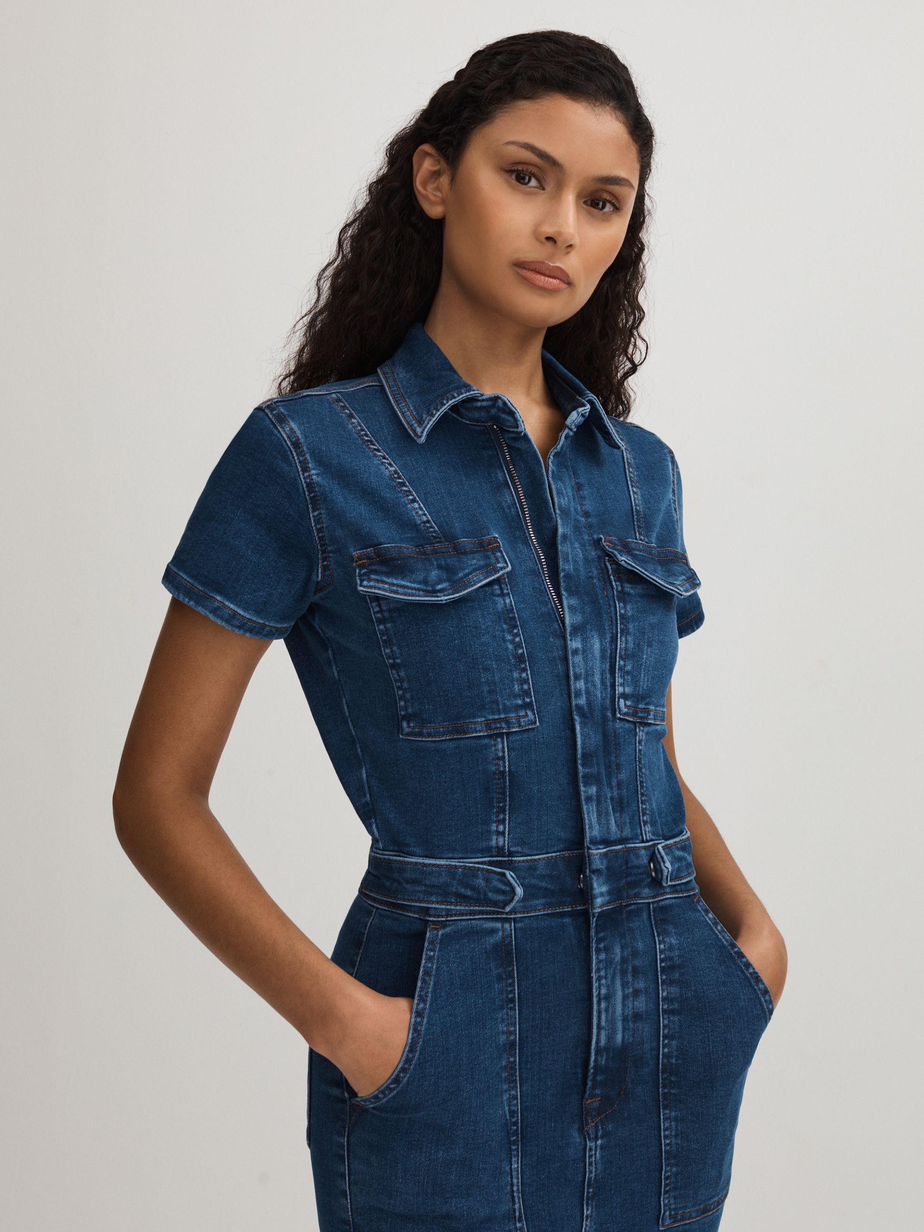 Denim Maxi Dress in Indigo - Image 3 of 5