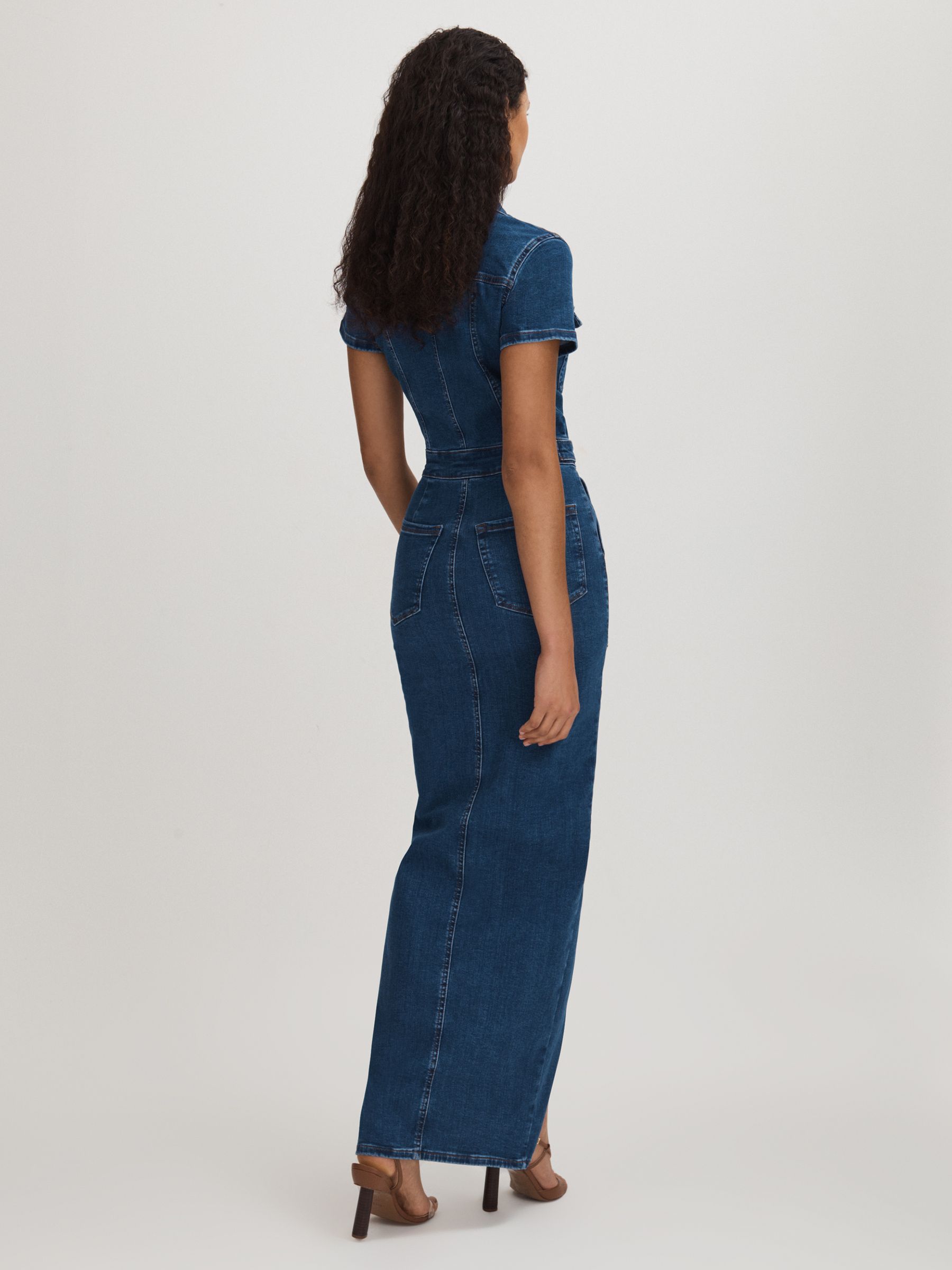 Denim Maxi Dress in Indigo - Image 4 of 5