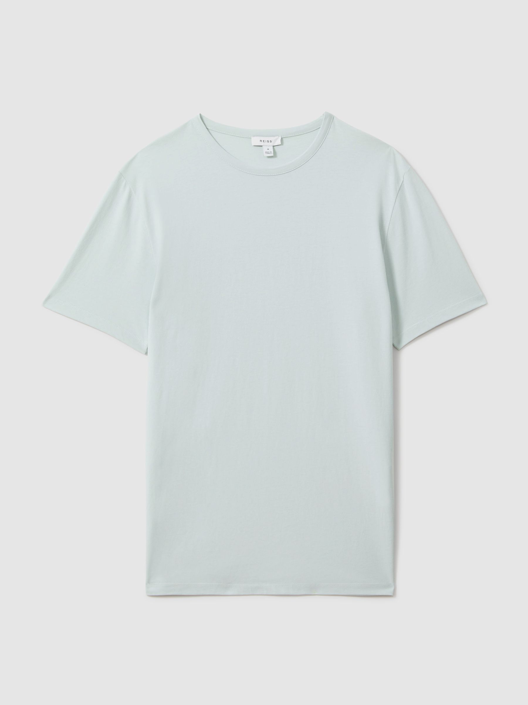 Cotton Crew Neck T-Shirt in Mint - Image 2 of 6