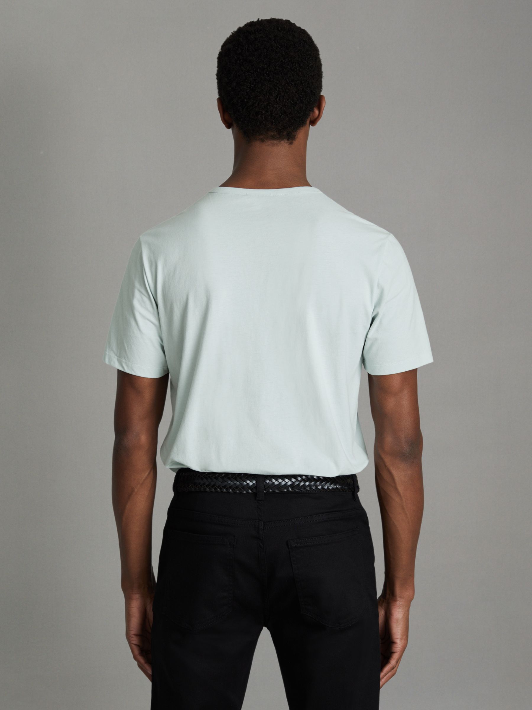 Cotton Crew Neck T-Shirt in Mint - Image 5 of 6