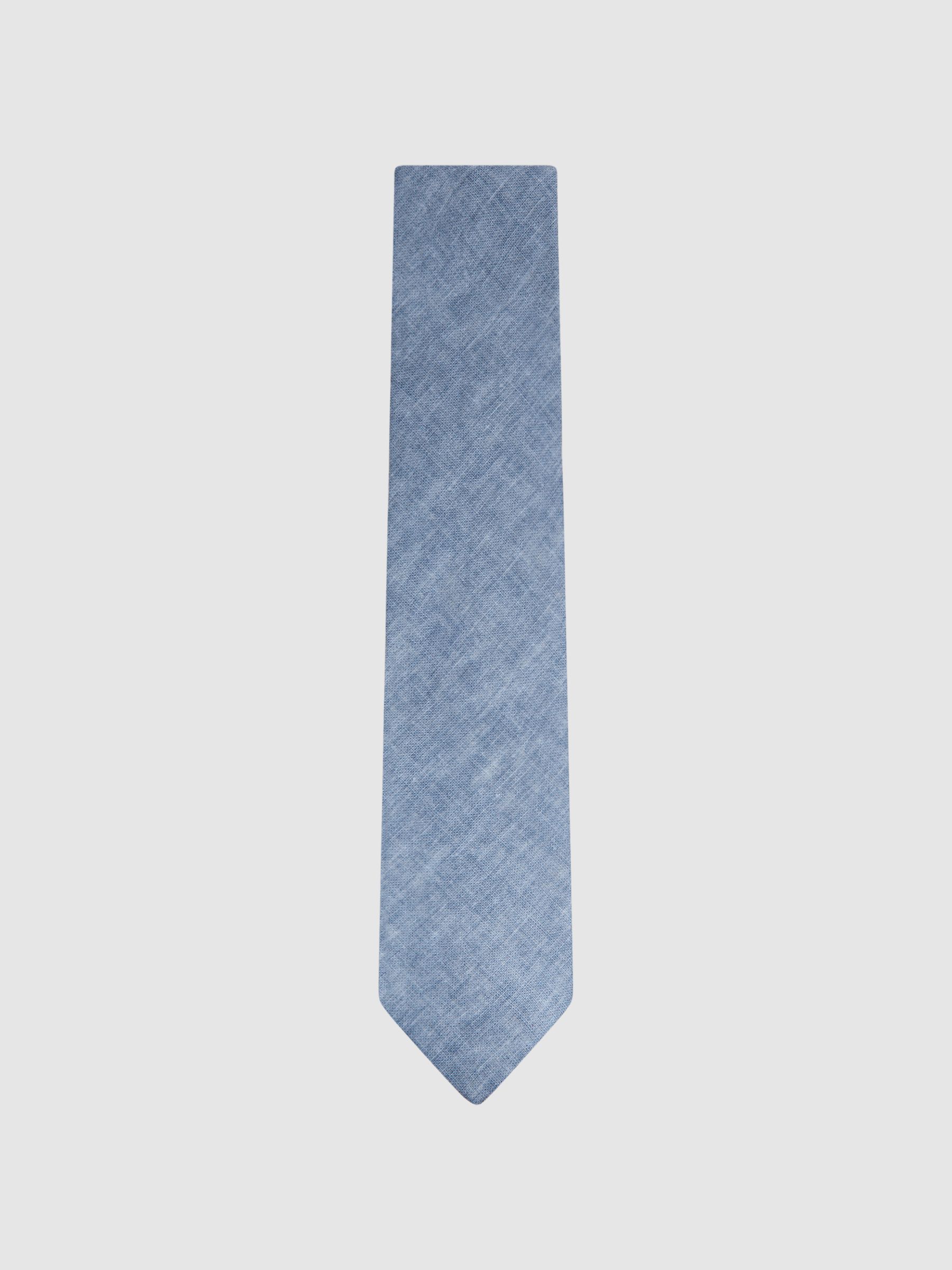 Linen Tie in Denim Melange - Image 1 of 5