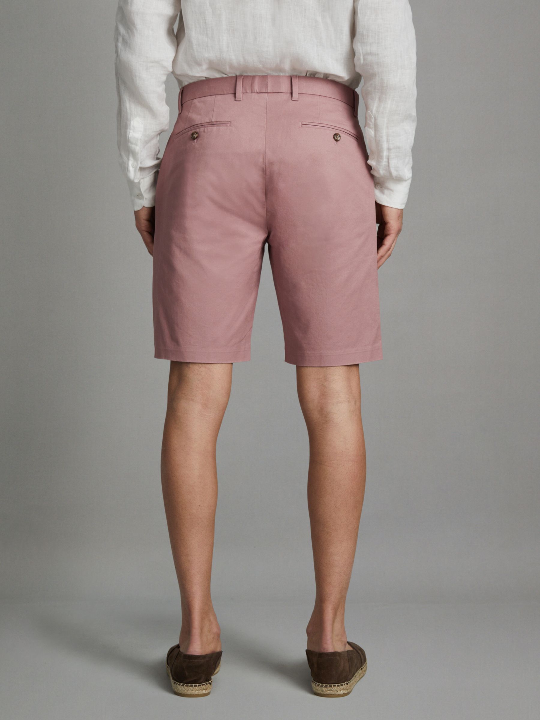 Modern Fit Cotton Blend Chino Shorts in Dusty Pink - Image 5 of 7