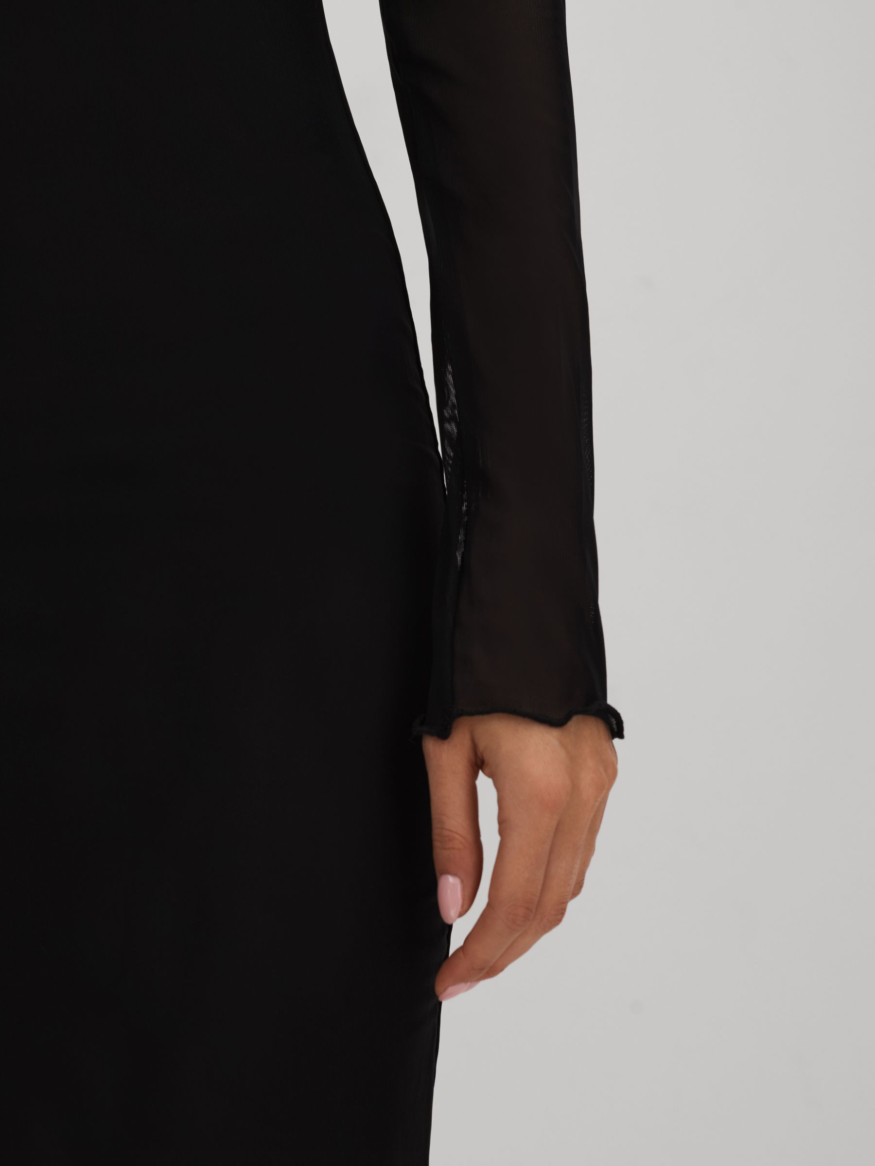 Good American Mesh Maxi Dress in Black - Image 4 of 5