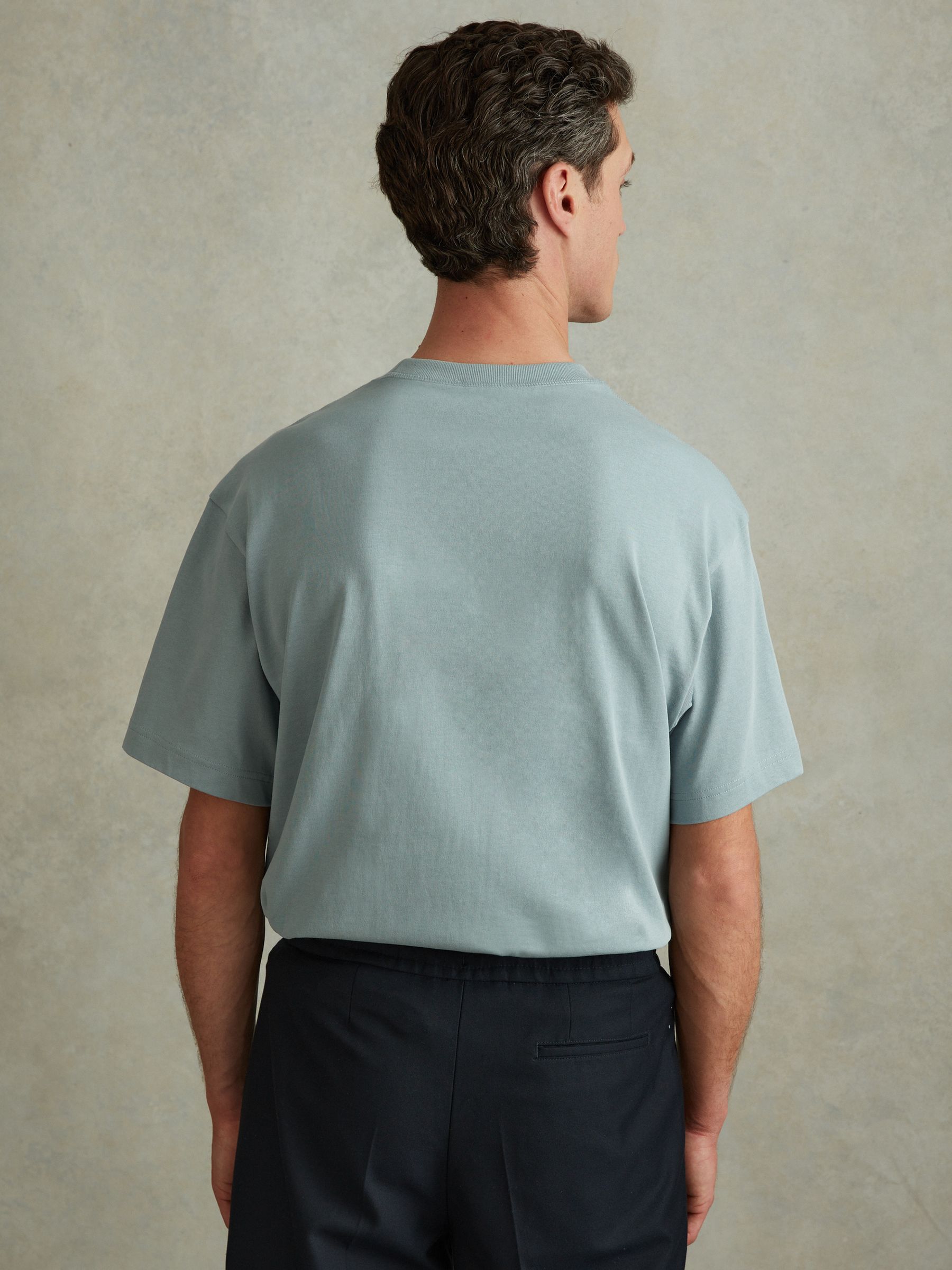Oversized Garment Dye T-Shirt in Faded Denim - Image 5 of 6