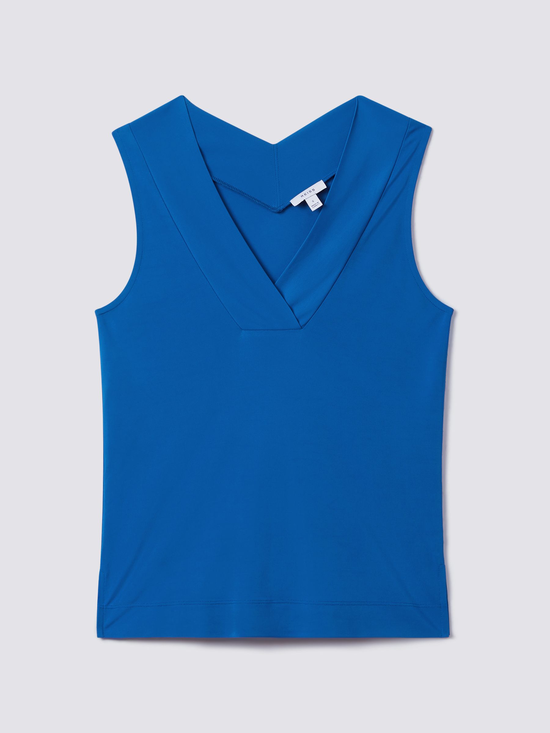 V-Neck Shell Blouse in Blue - Image 2 of 6