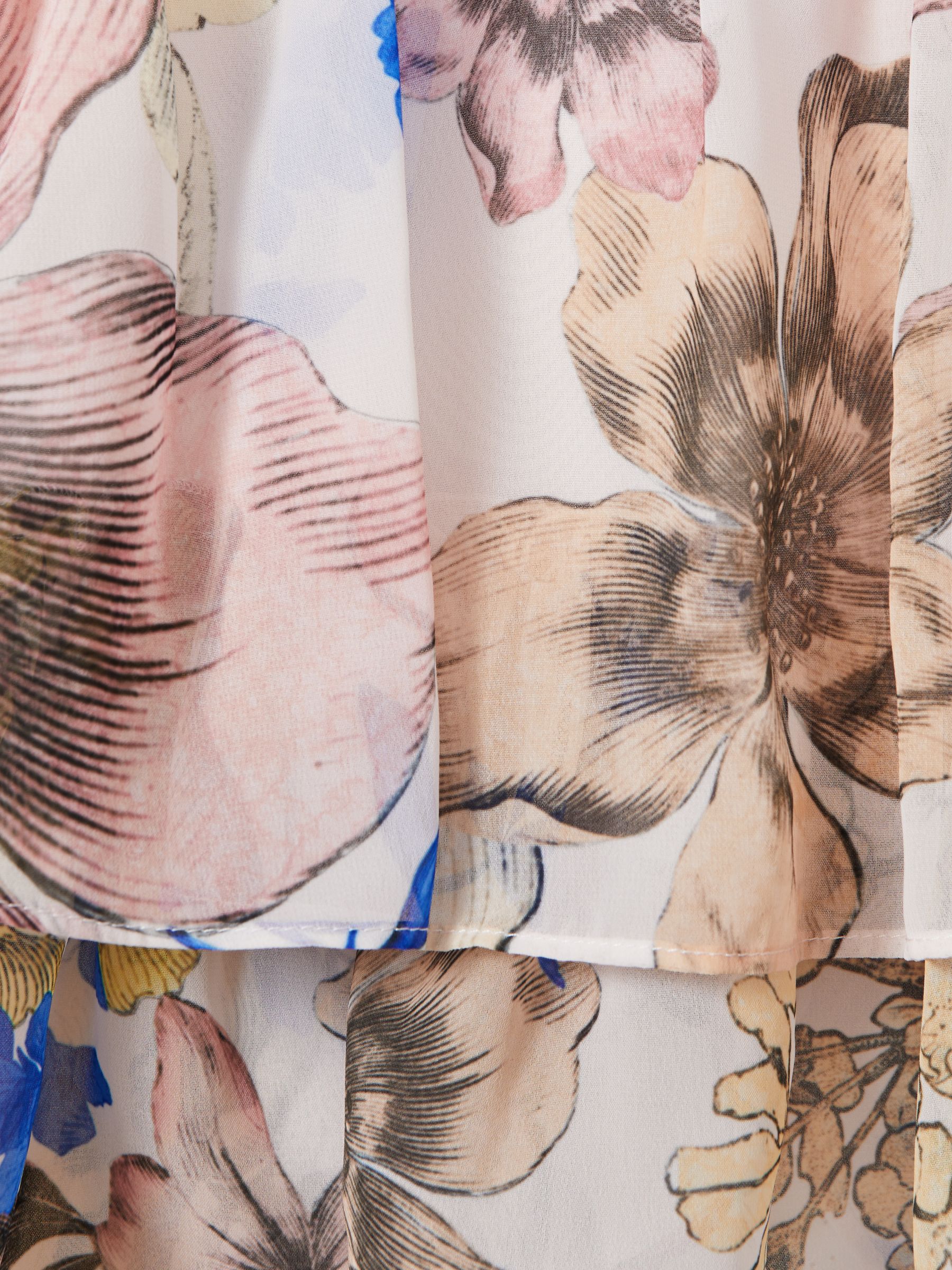 4-9 yrs Tiered Floral Print Top Co-Ord in Pink Print - Image 5 of 5