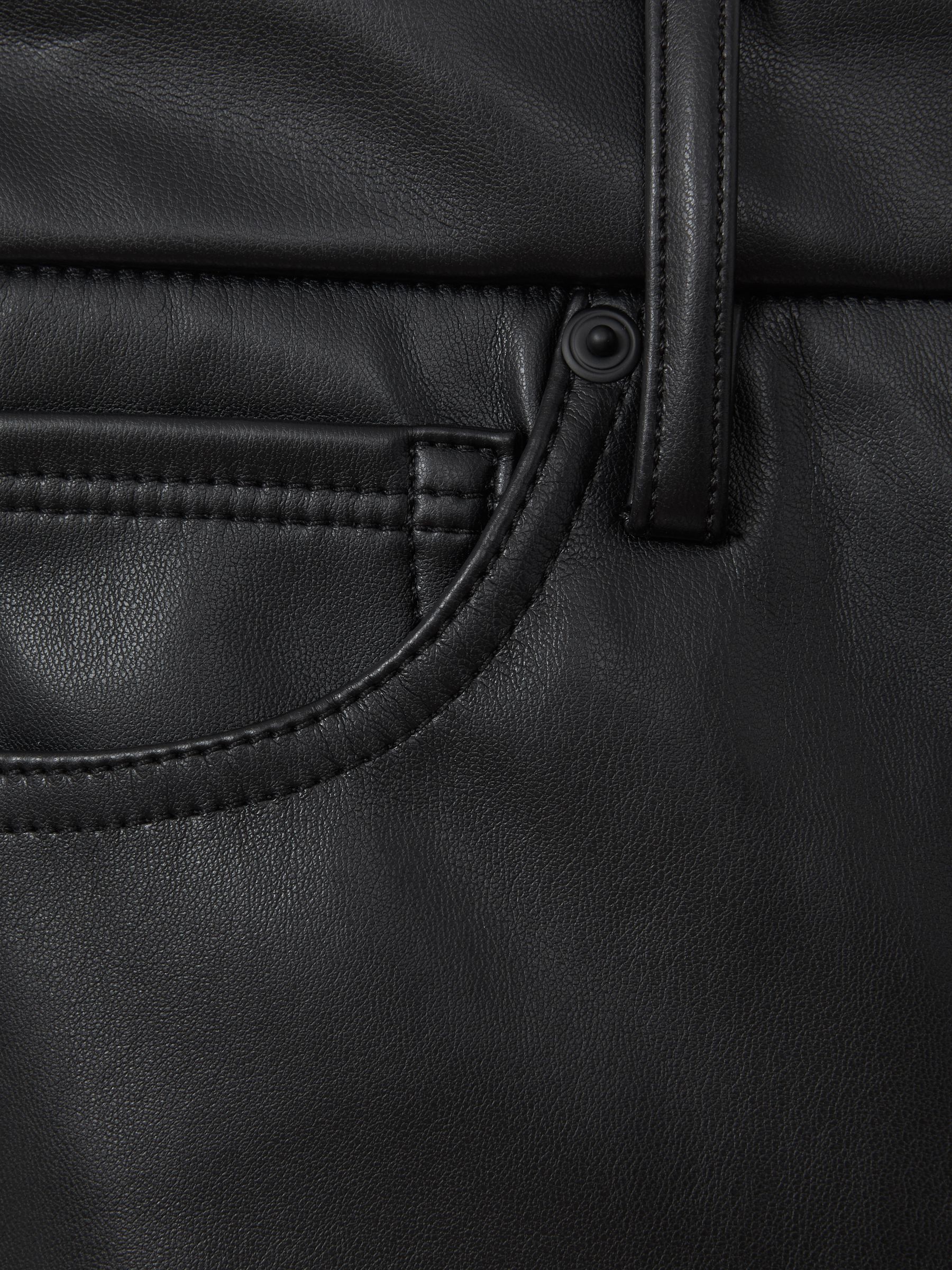 Faux Leather Slim Bootcut Trousers in Black - image 5