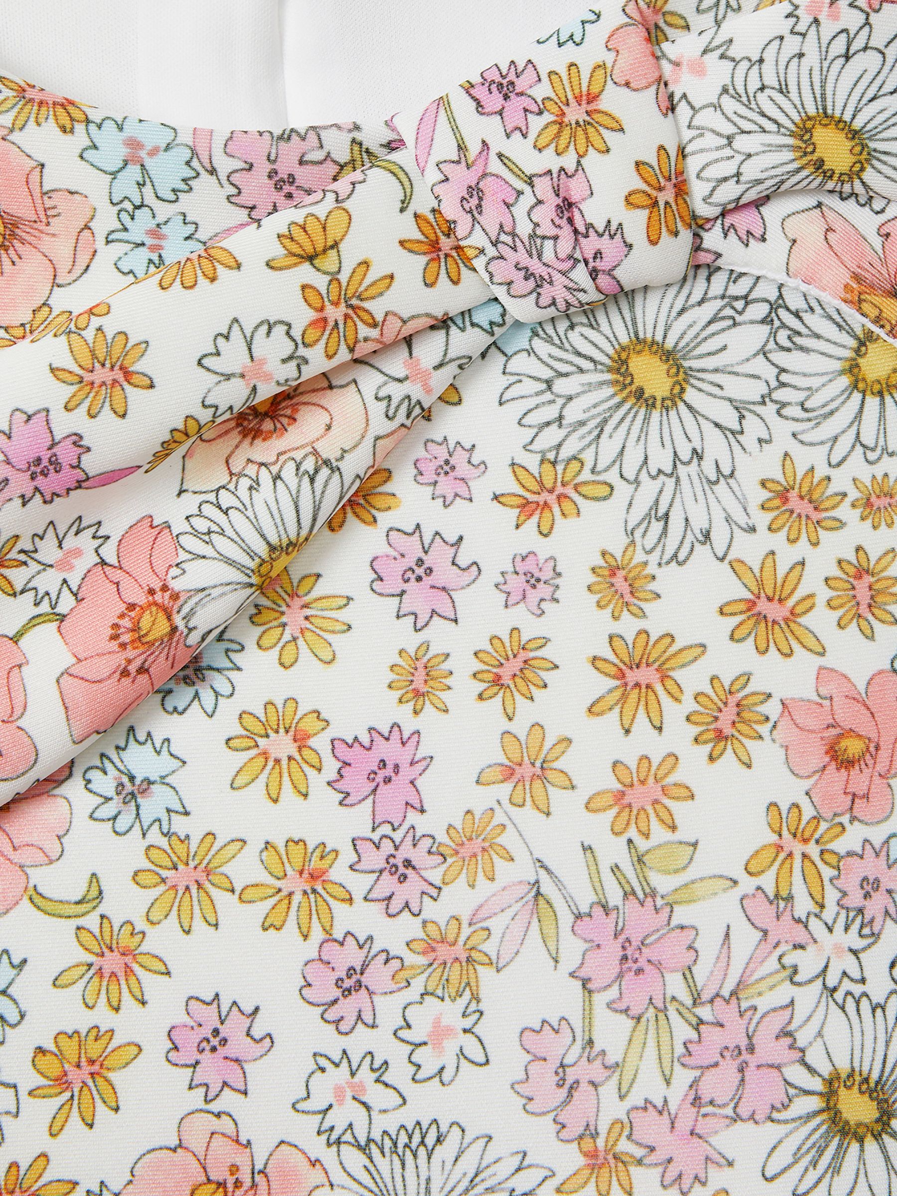 13-14 yrs Floral Scuba Bow Fit-and-Flare Dress in Pink Print - Image 5 of 5