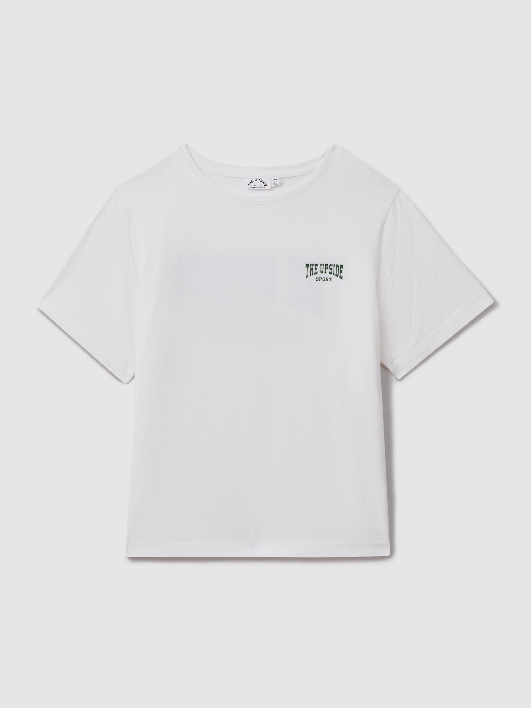 The Upside Cotton Crew Neck T-Shirt in White - Image 2 of 5