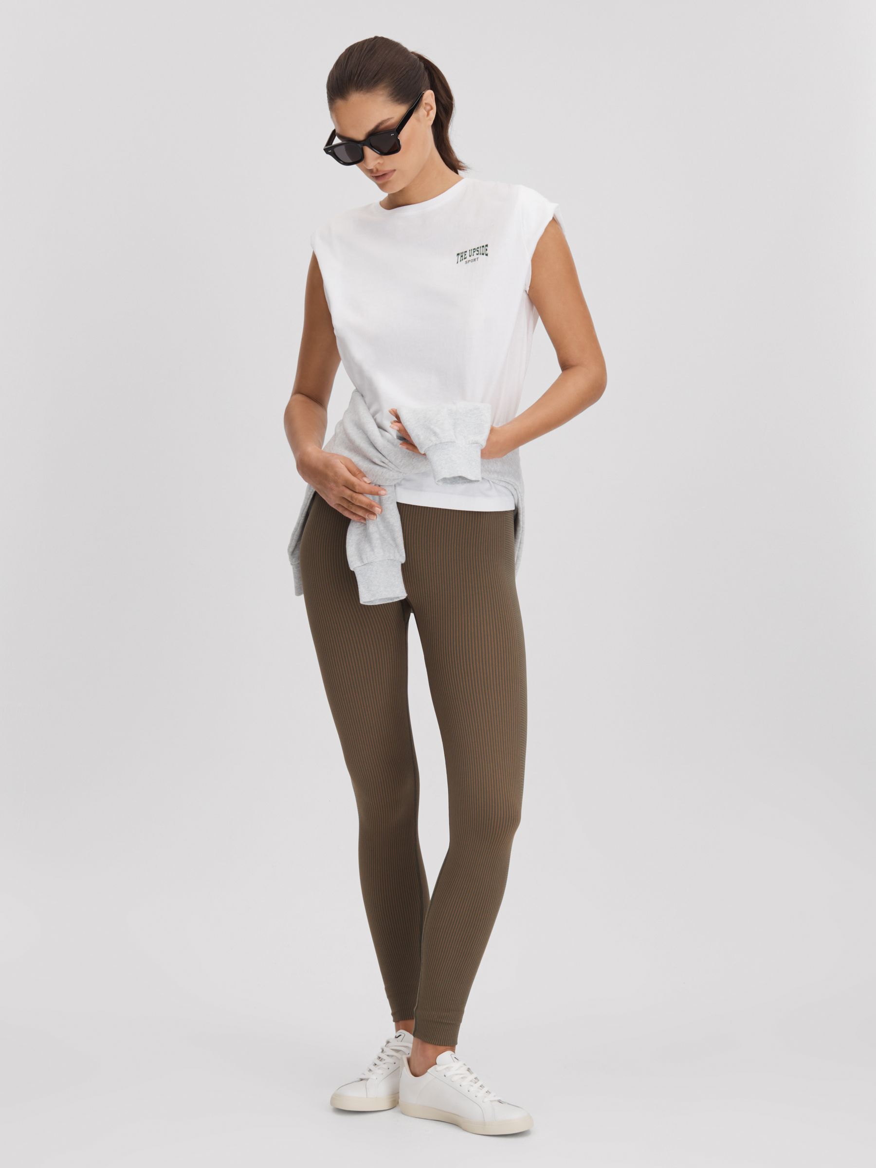 The Upside Cotton Crew Neck T-Shirt in White - Image 3 of 5