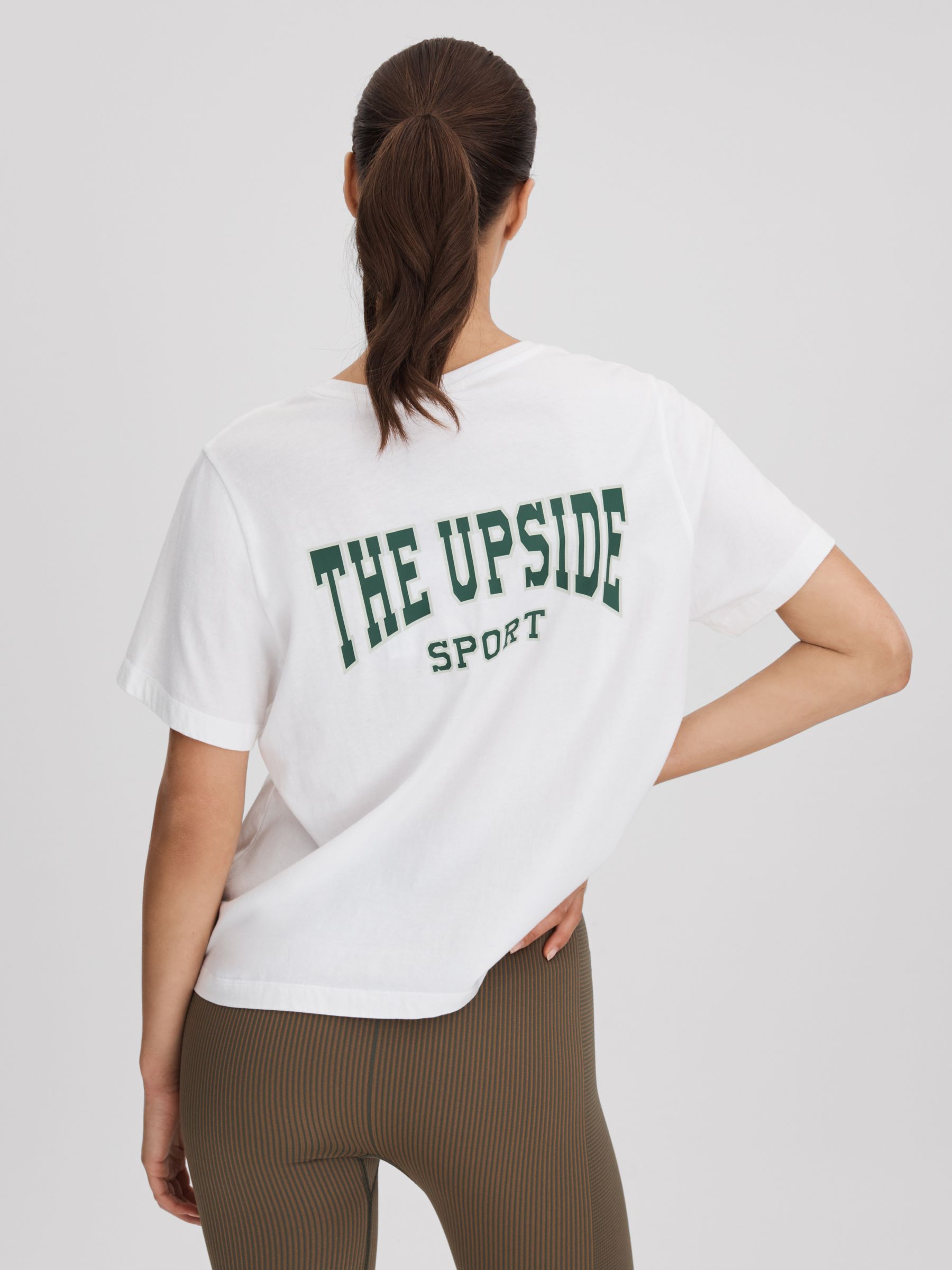 The Upside Cotton Crew Neck T-Shirt in White - Image 4 of 5
