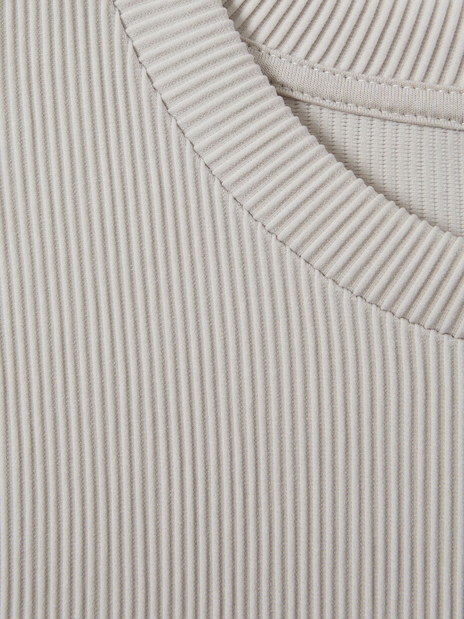 Oversized Ribbed Crew Neck T-Shirt in Silver - Image 6 of 6