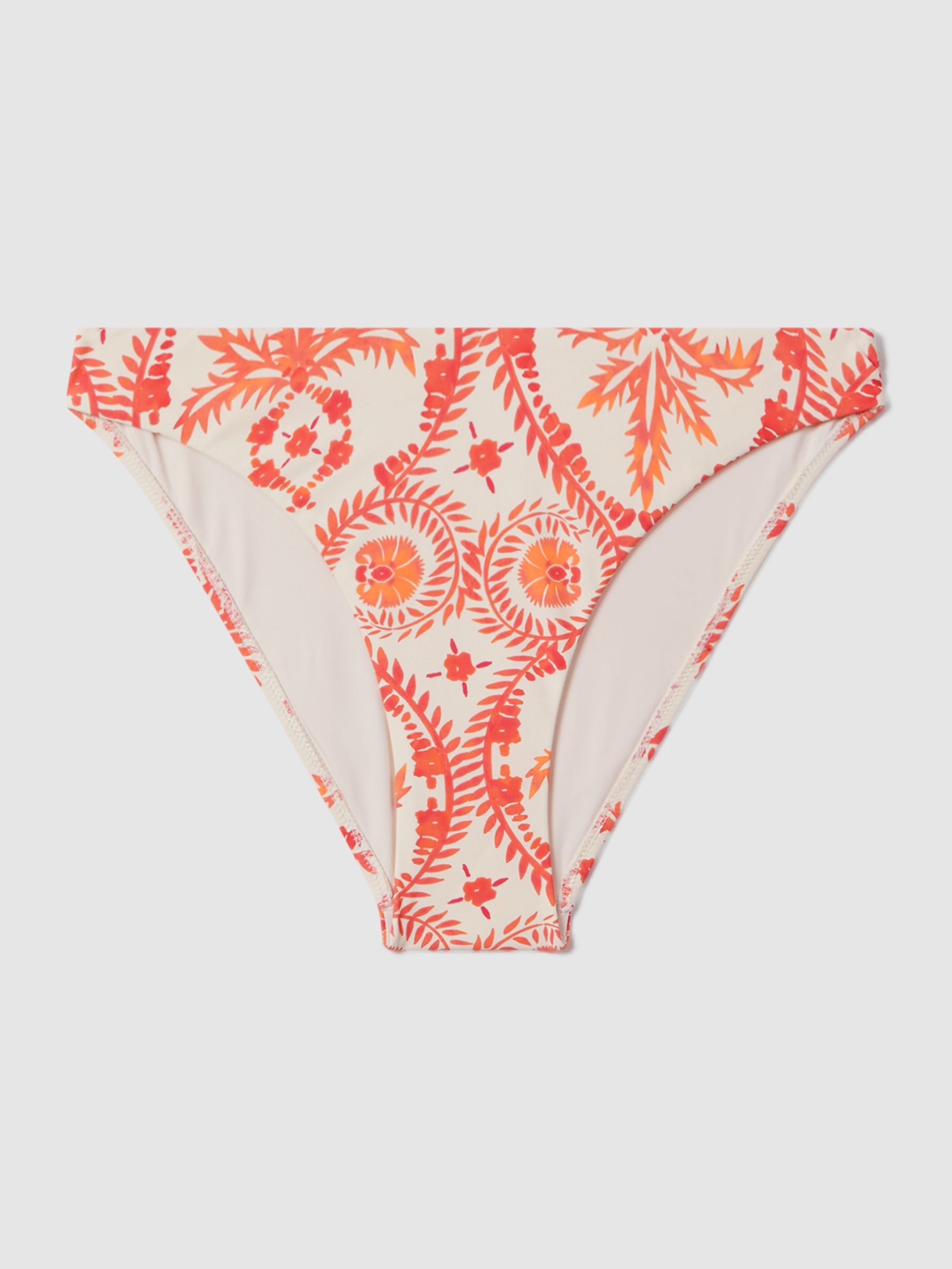 Printed Bikini Bottoms in Cream/Coral - Image 2 of 5