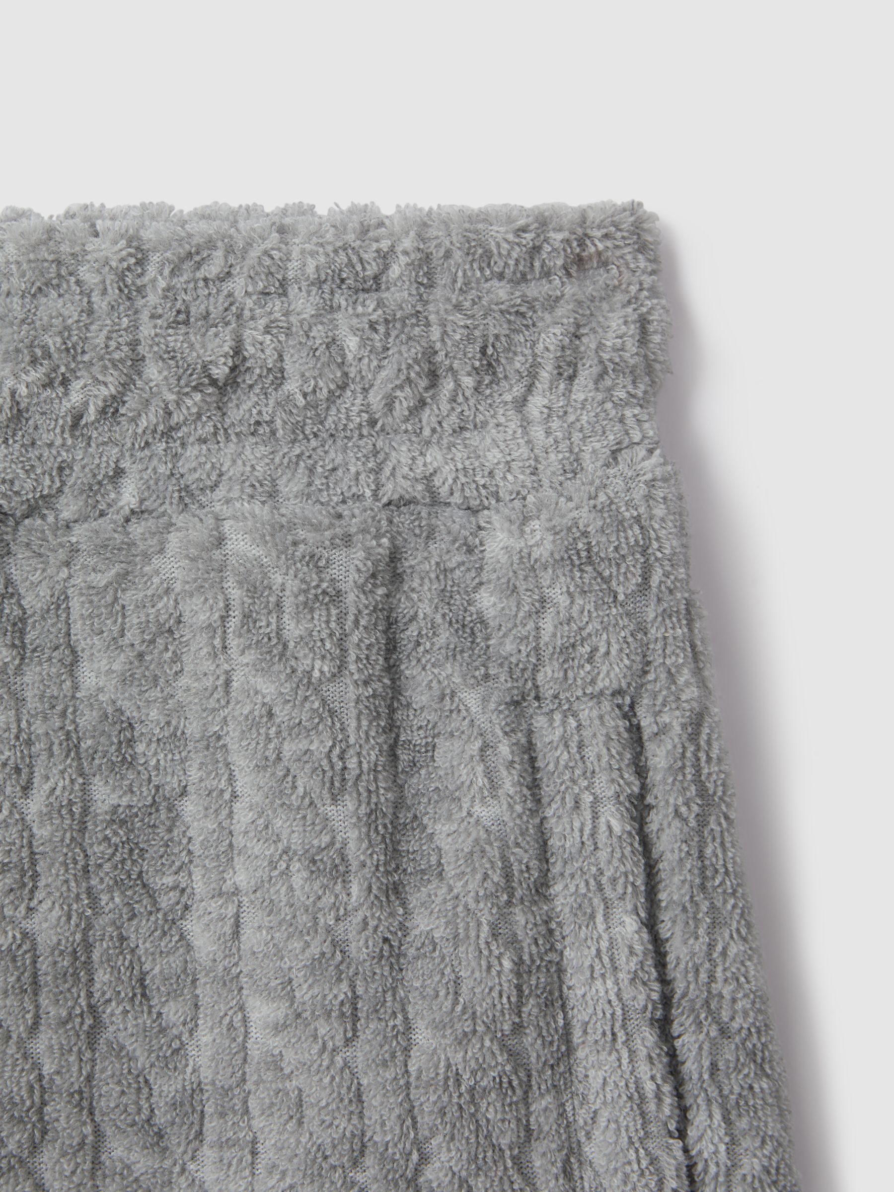 Towelling Drawstring Shorts in Soft Grey - Image 4 of 4