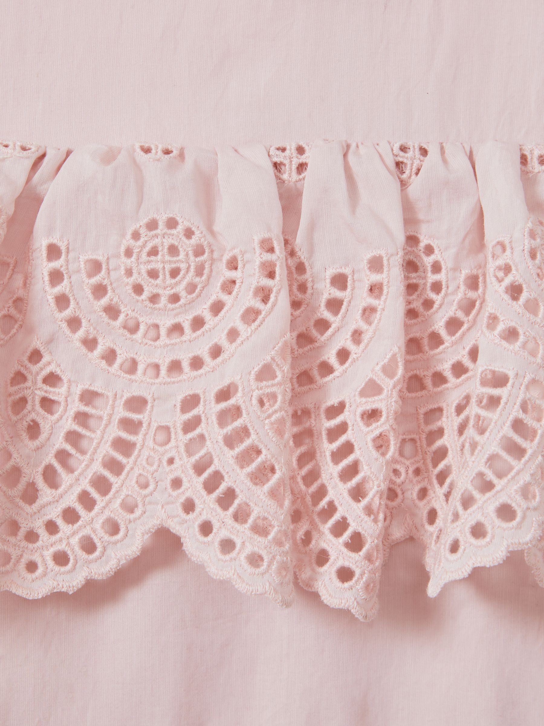 4-9 yrs Off-The-Shoulder Broderie Dress in Pink - Image 4 of 4