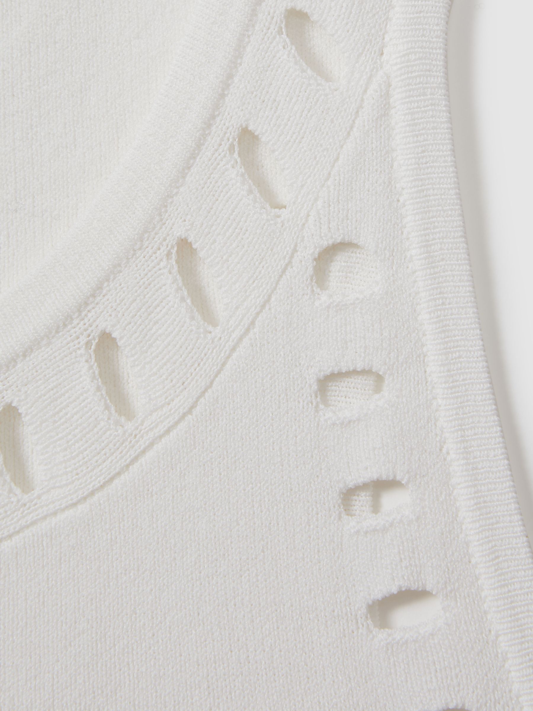 Fitted Cut-Out Detail Vest in Ivory - Image 5 of 5