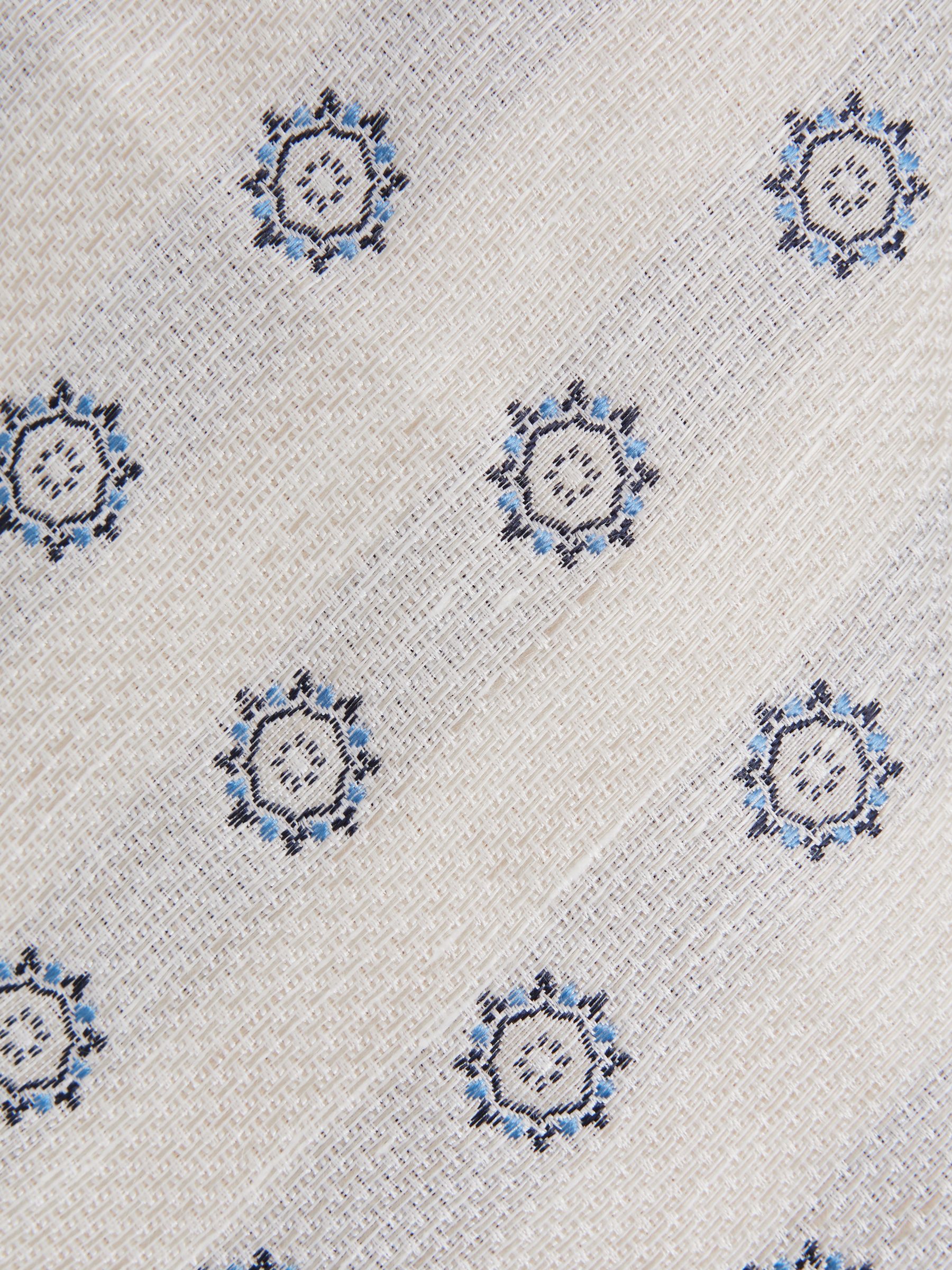 Linen Silk Medallion Print Tie in Ivory - Image 5 of 5