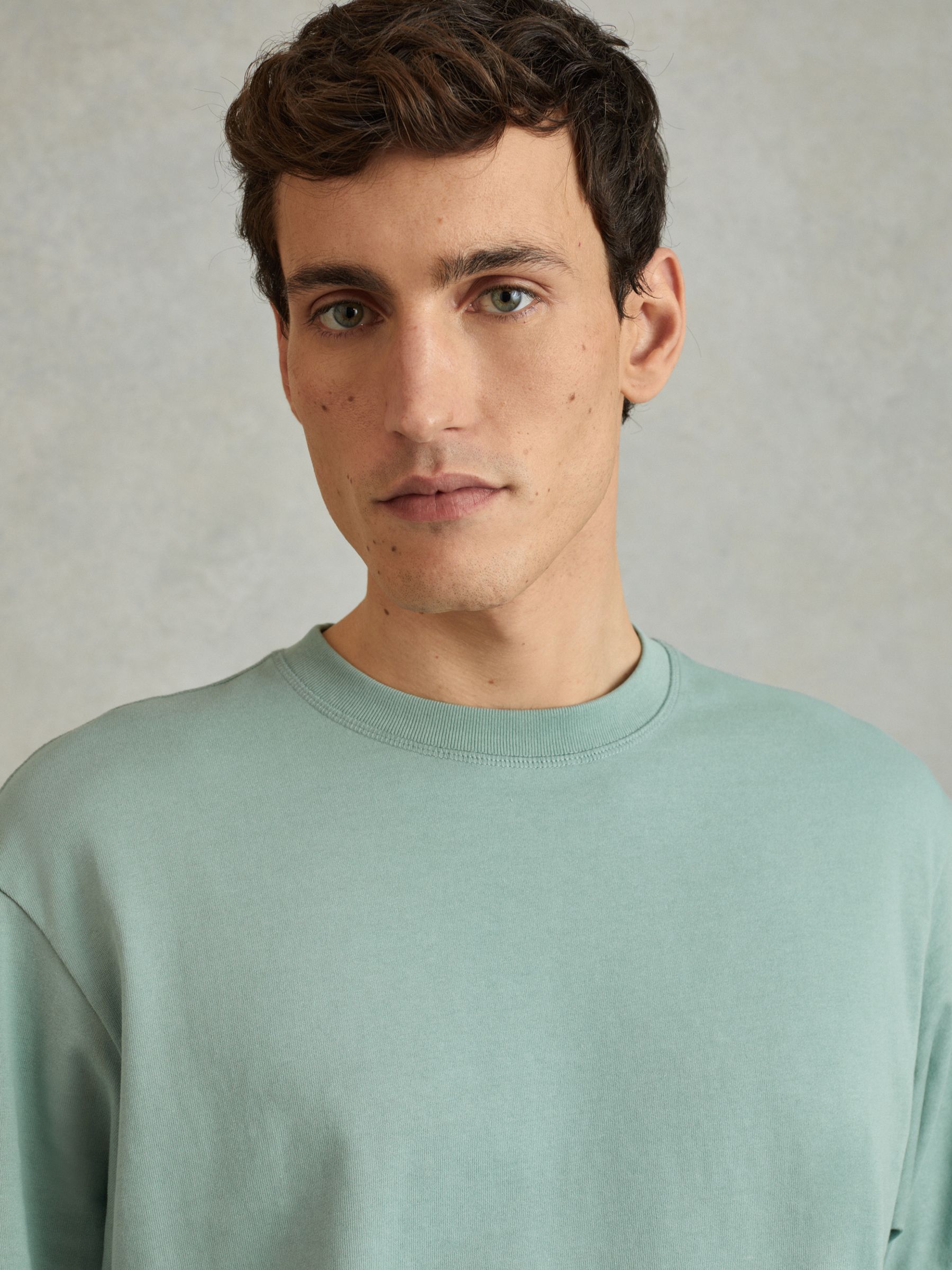 Oversized Garment Dye T-Shirt in Canton Green - Image 3 of 5