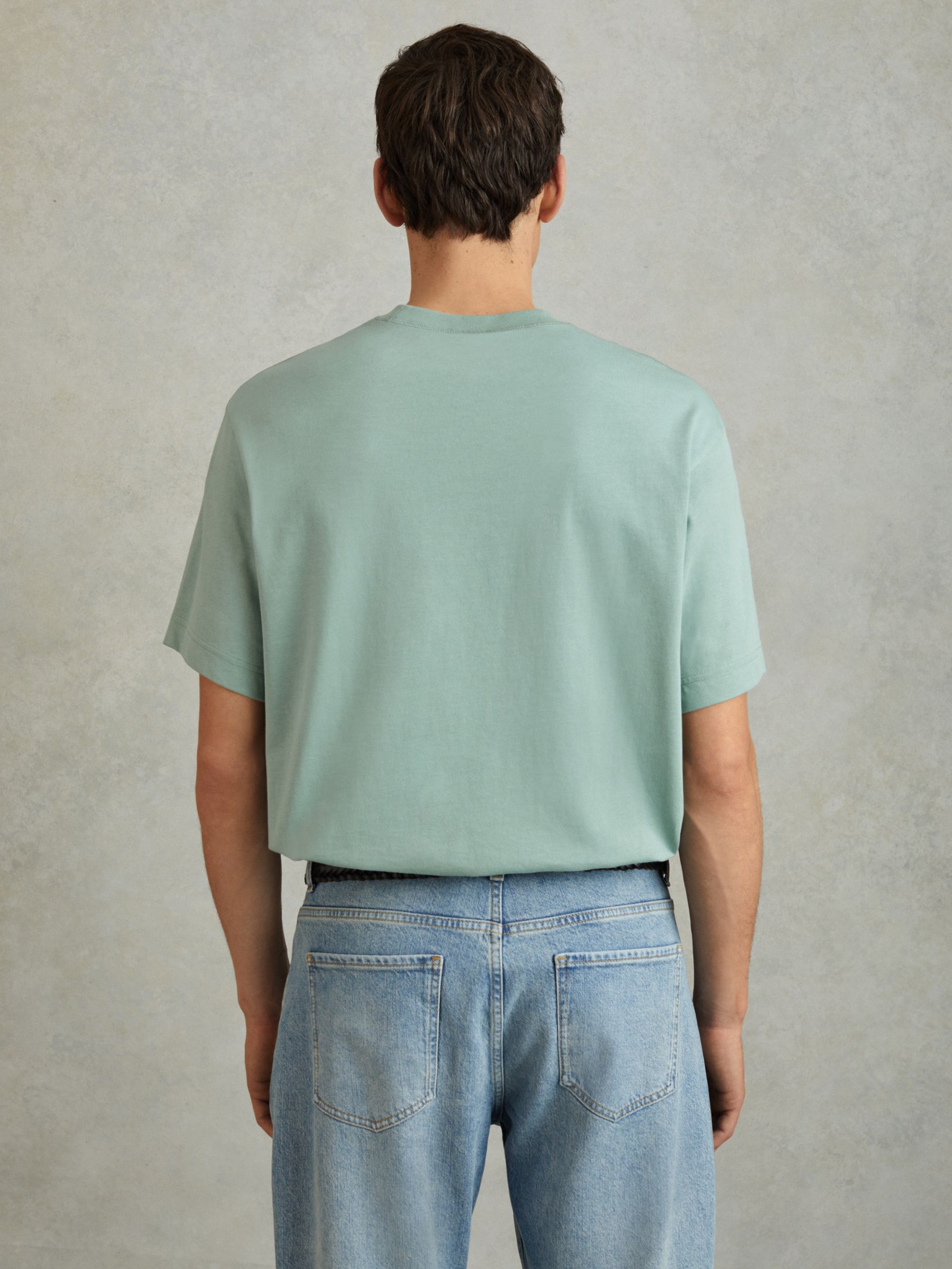 Oversized Garment Dye T-Shirt in Canton Green - Image 4 of 5
